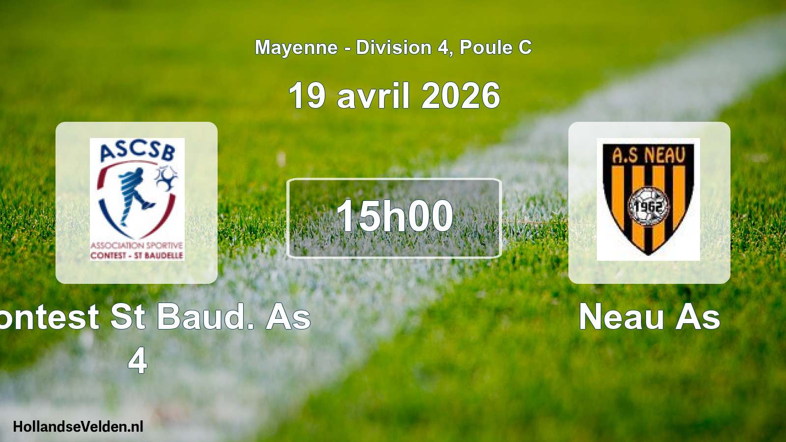 Geplande wedstrijd: Contest St Baud. As 4 - Neau As (19 avril 2026)