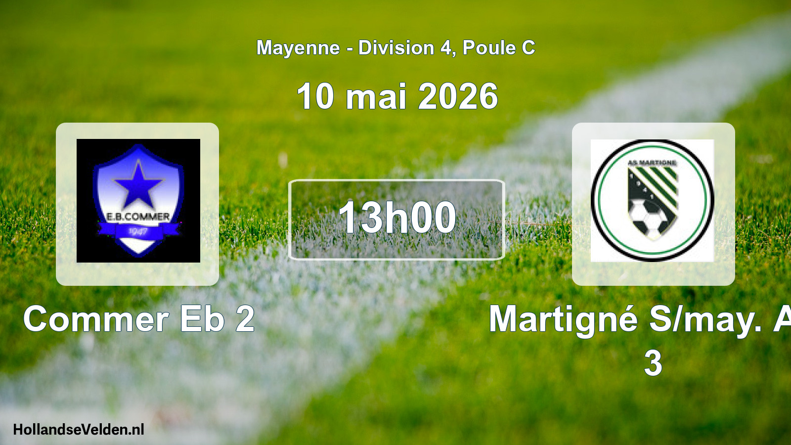 Geplande wedstrijd: Commer Eb 2 - Martigné S/may. As 3 (10 mai 2026)