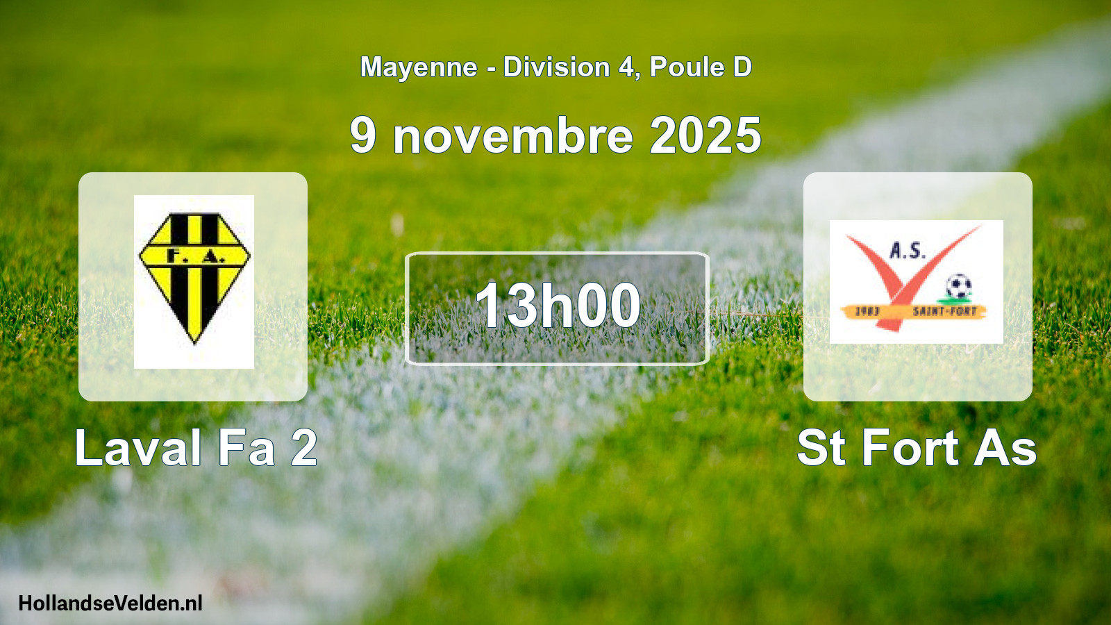 Geplande wedstrijd: Laval Fa 2 - St Fort As (9 novembre 2025)