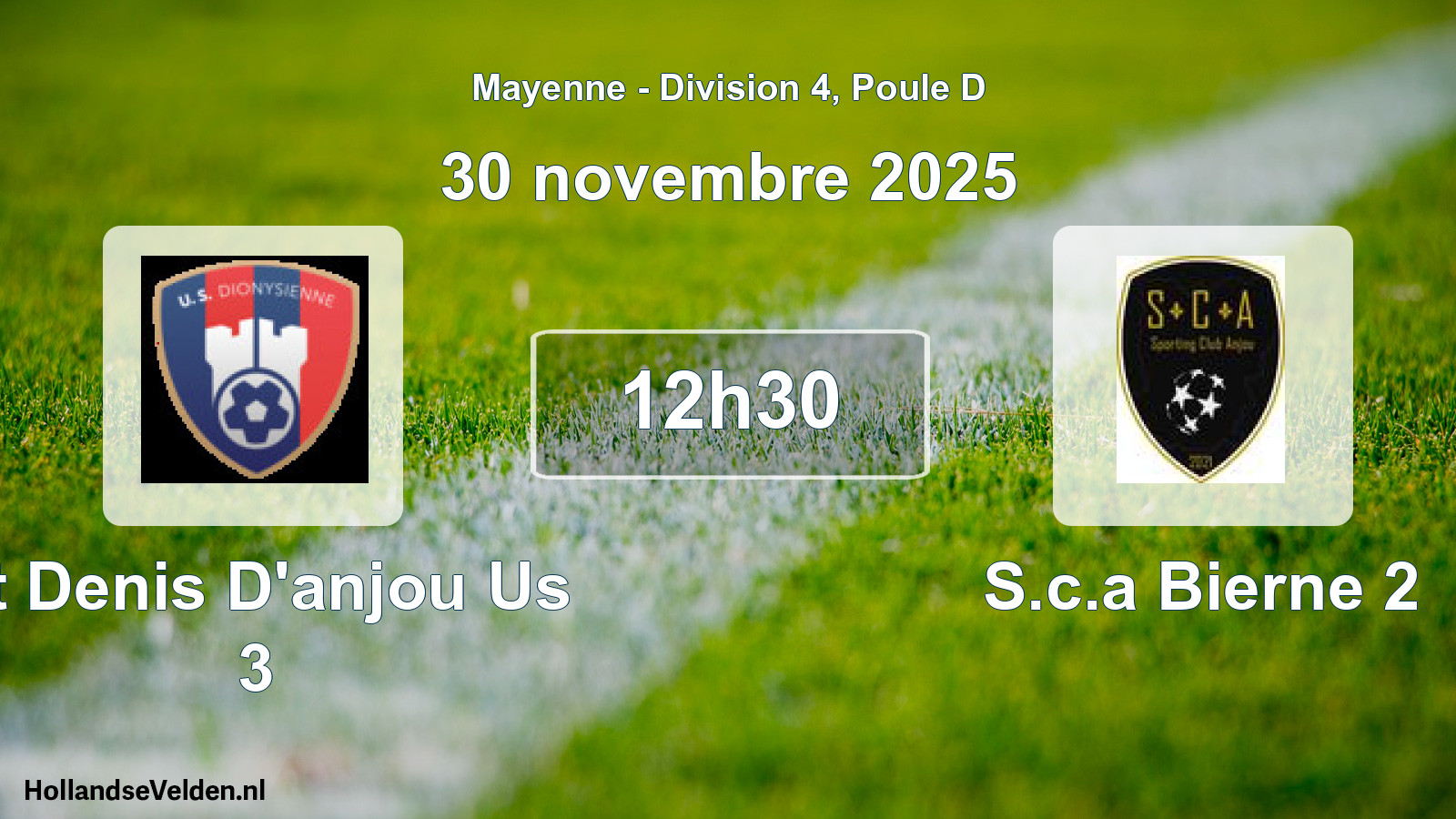 Scheduled Match: St Denis D'anjou Us 3 - S.c.a Bierne 2 (30 November 2025)