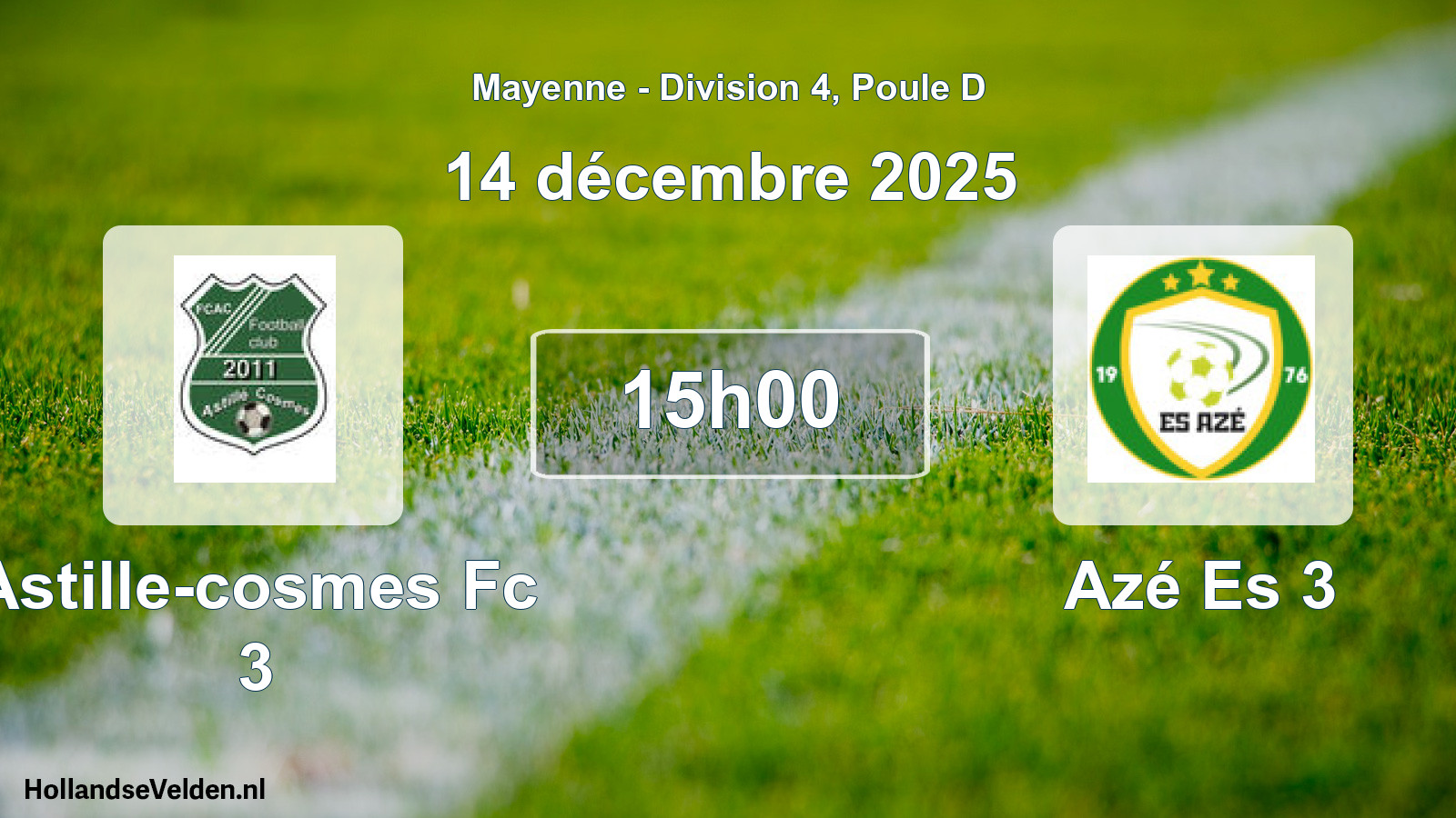 Scheduled Match: Astille-cosmes Fc 3 - Azé Es 3 (14 December 2025)