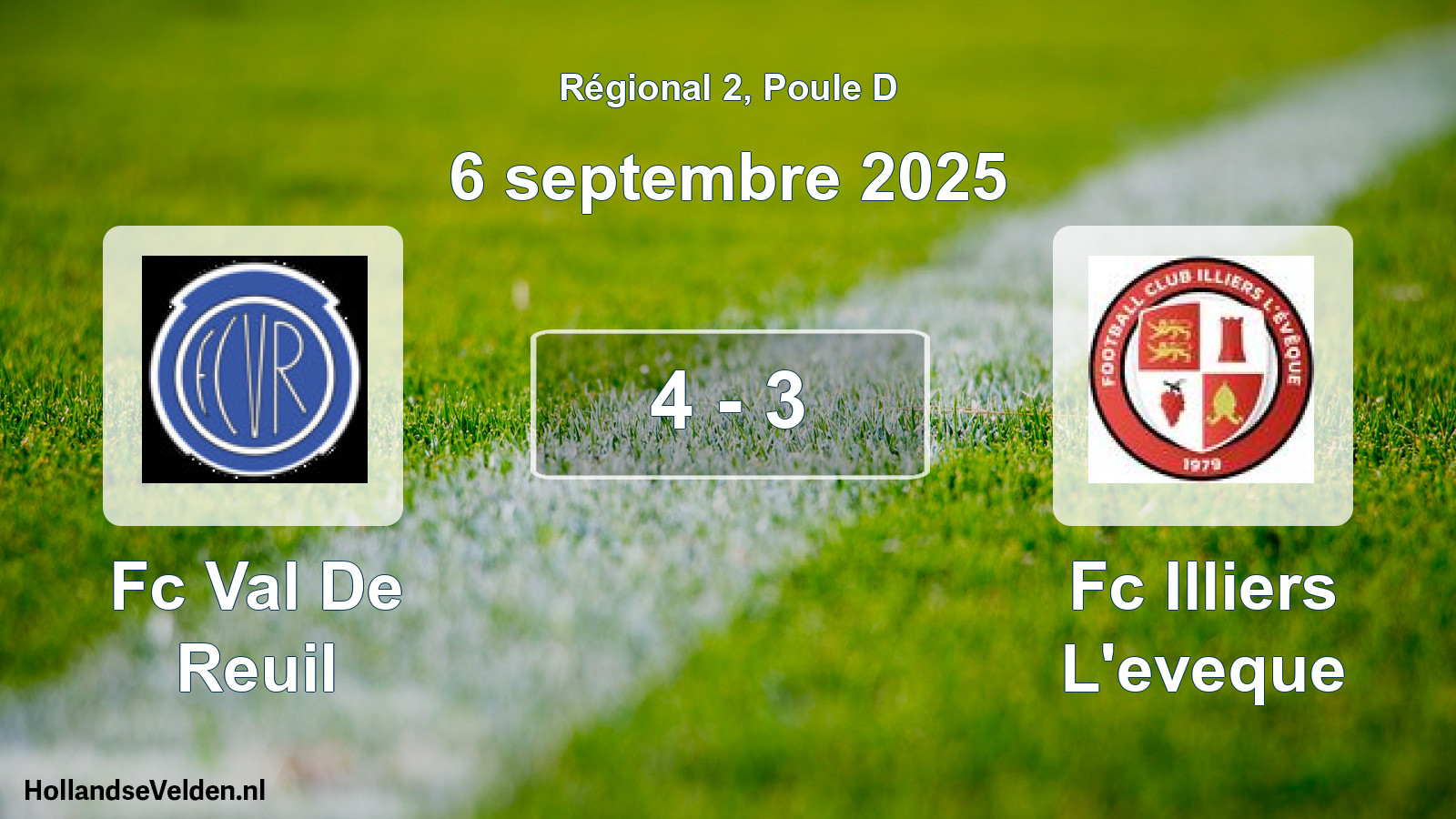 Total number of matches played: Fc Val De Reuil - Fc Illiers L'eveque 4 - 3 (6 September 2025)