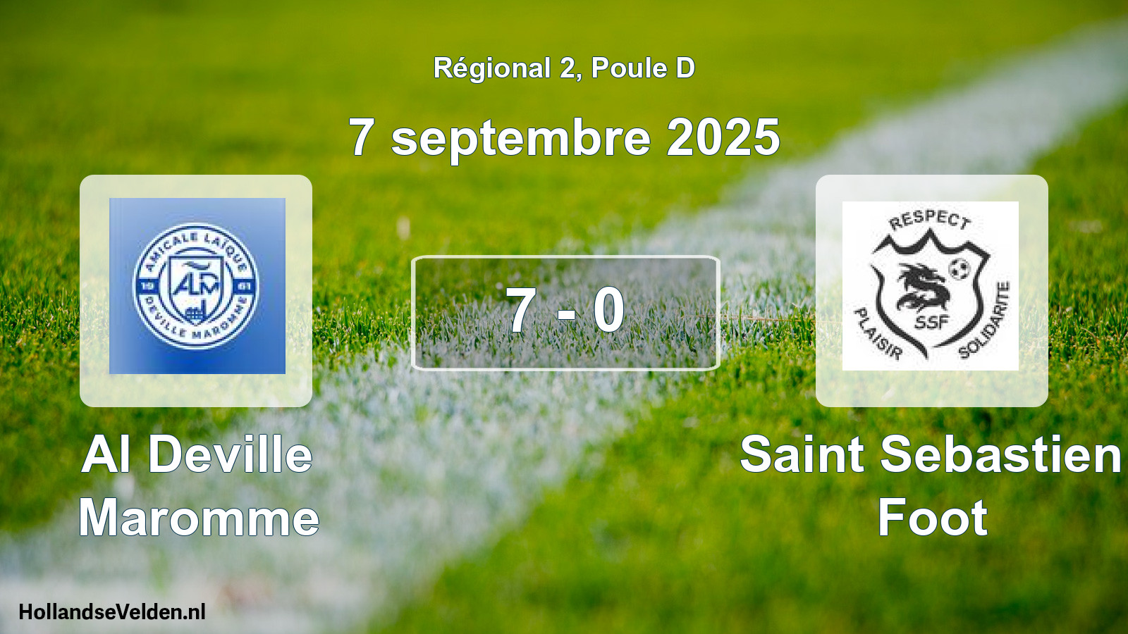 Total number of matches played: Al Deville Maromme - Saint Sebastien Foot 7 - 0 (7 September 2025)