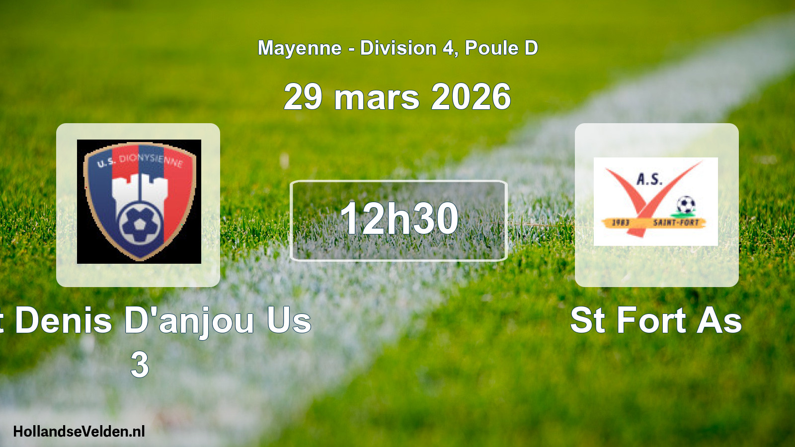 Scheduled Match: St Denis D'anjou Us 3 - St Fort As (29 March 2026)