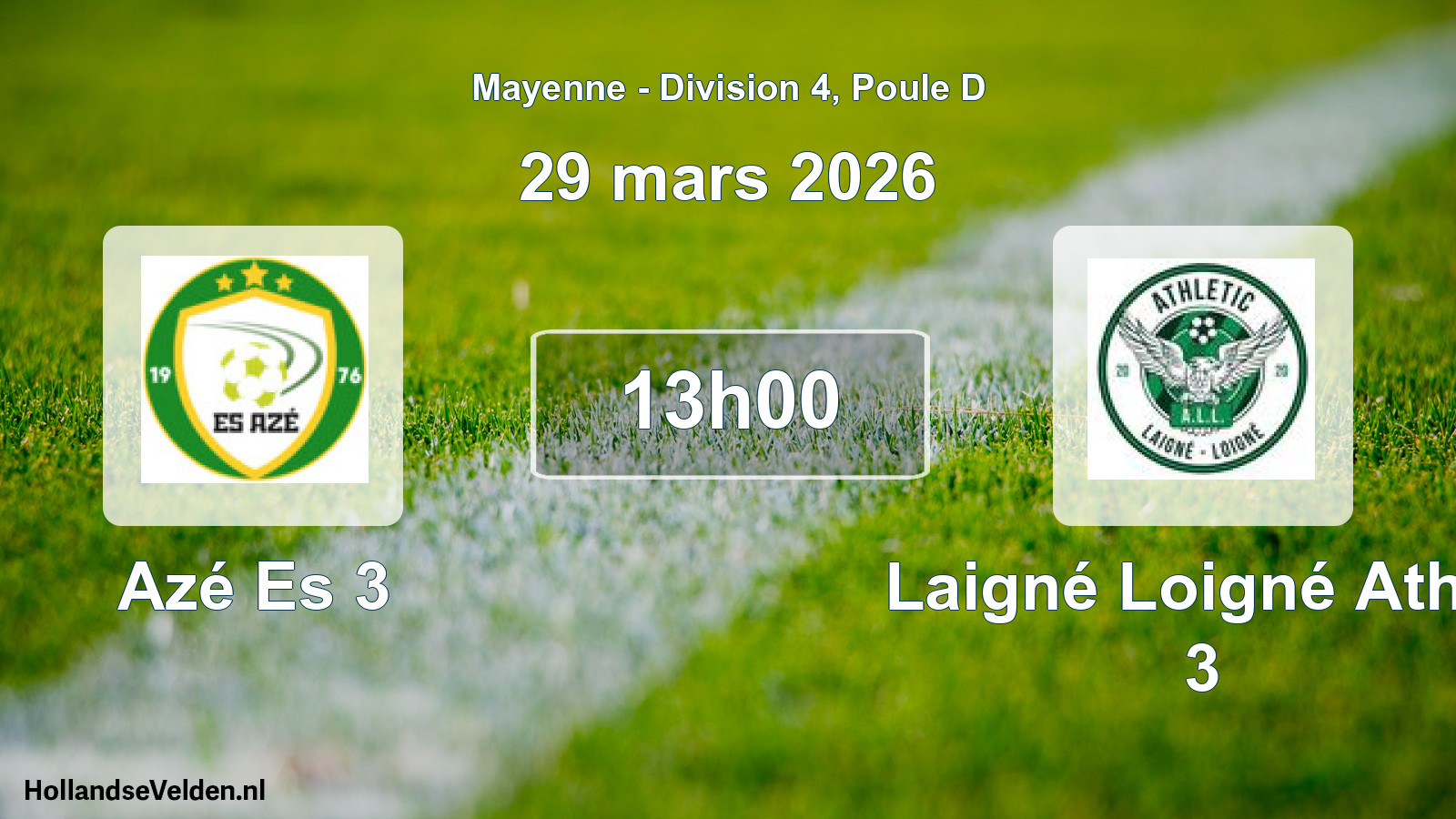 Scheduled Match: Azé Es 3 - Laigné Loigné Athle 3 (29 March 2026)