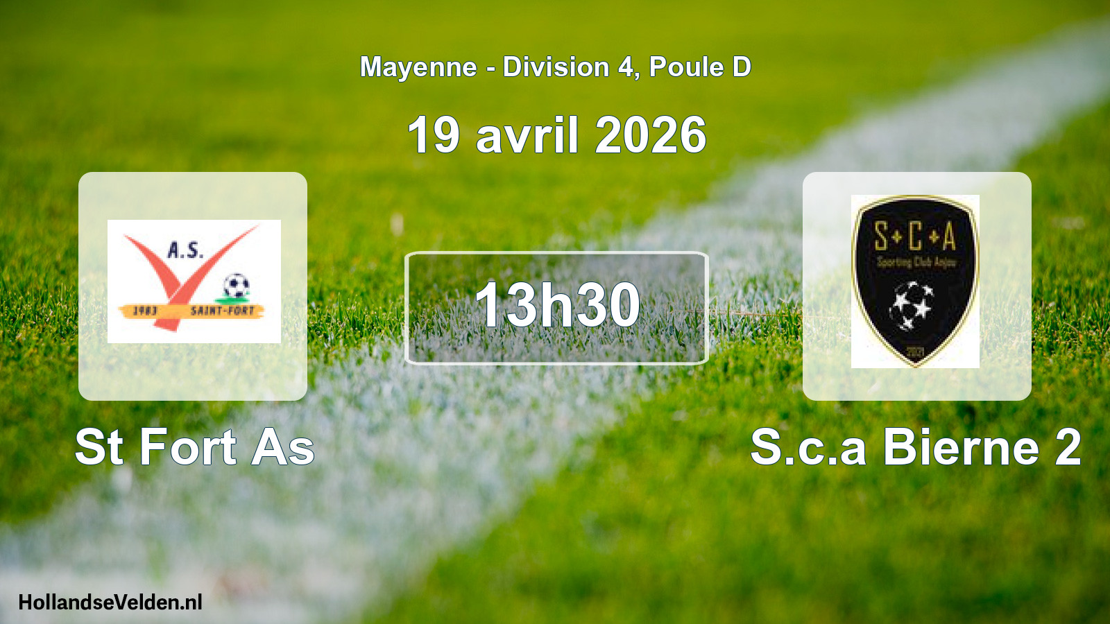 Scheduled Match: St Fort As - S.c.a Bierne 2 (19 April 2026)