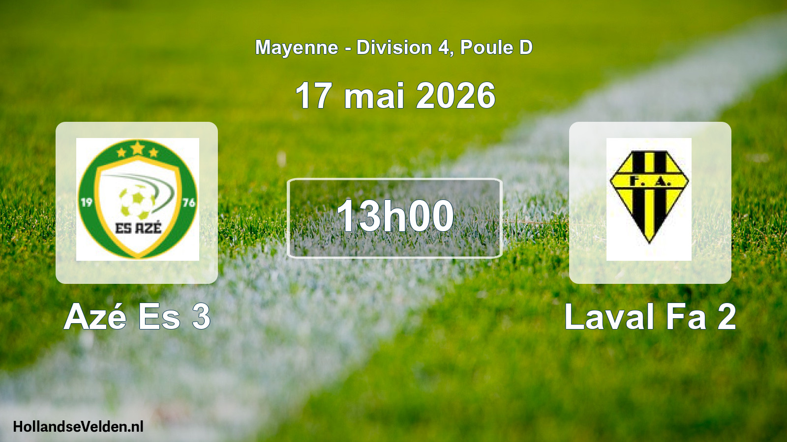 Geplande wedstrijd: Azé Es 3 - Laval Fa 2 (17 mai 2026)