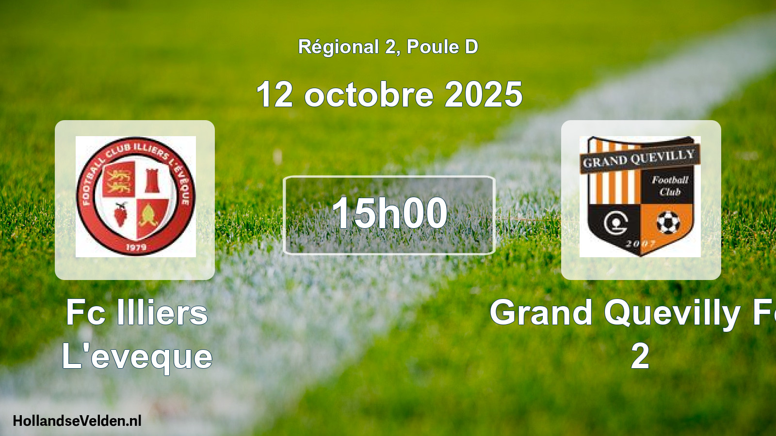Geplande wedstrijd: Fc Illiers L'eveque - Grand Quevilly Fc 2 (12 octobre 2025)