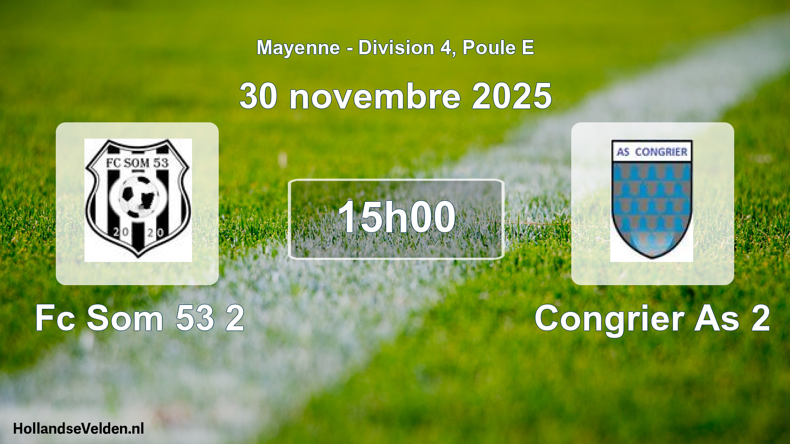 Geplande wedstrijd: Fc Som 53 2 - Congrier As 2 (30 novembre 2025)