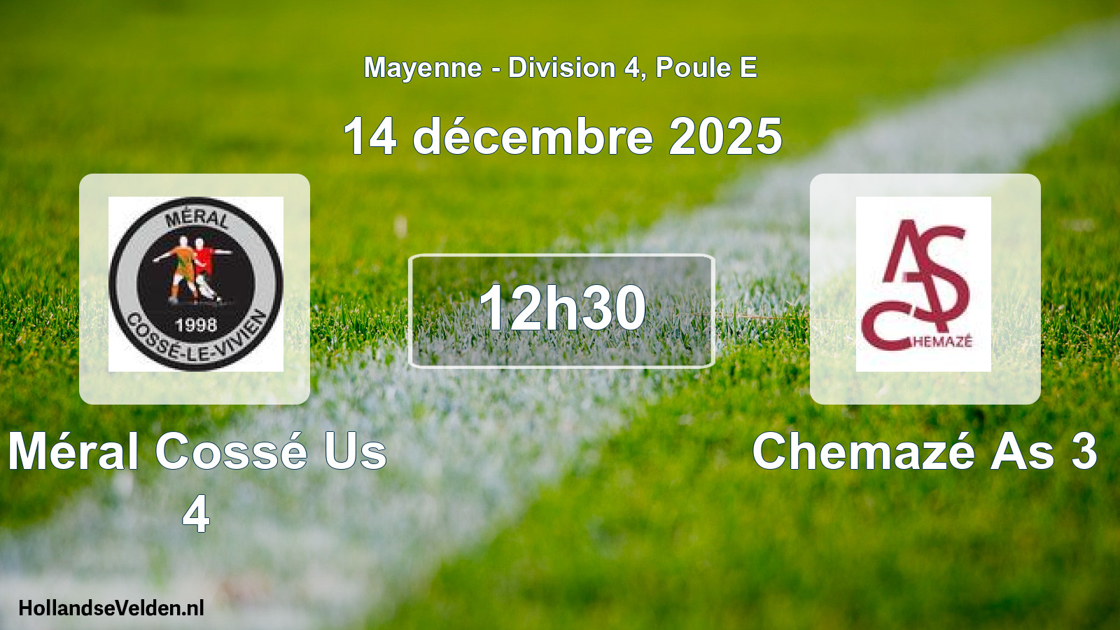 Scheduled Match: Méral Cossé Us 4 - Chemazé As 3 (14 December 2025)