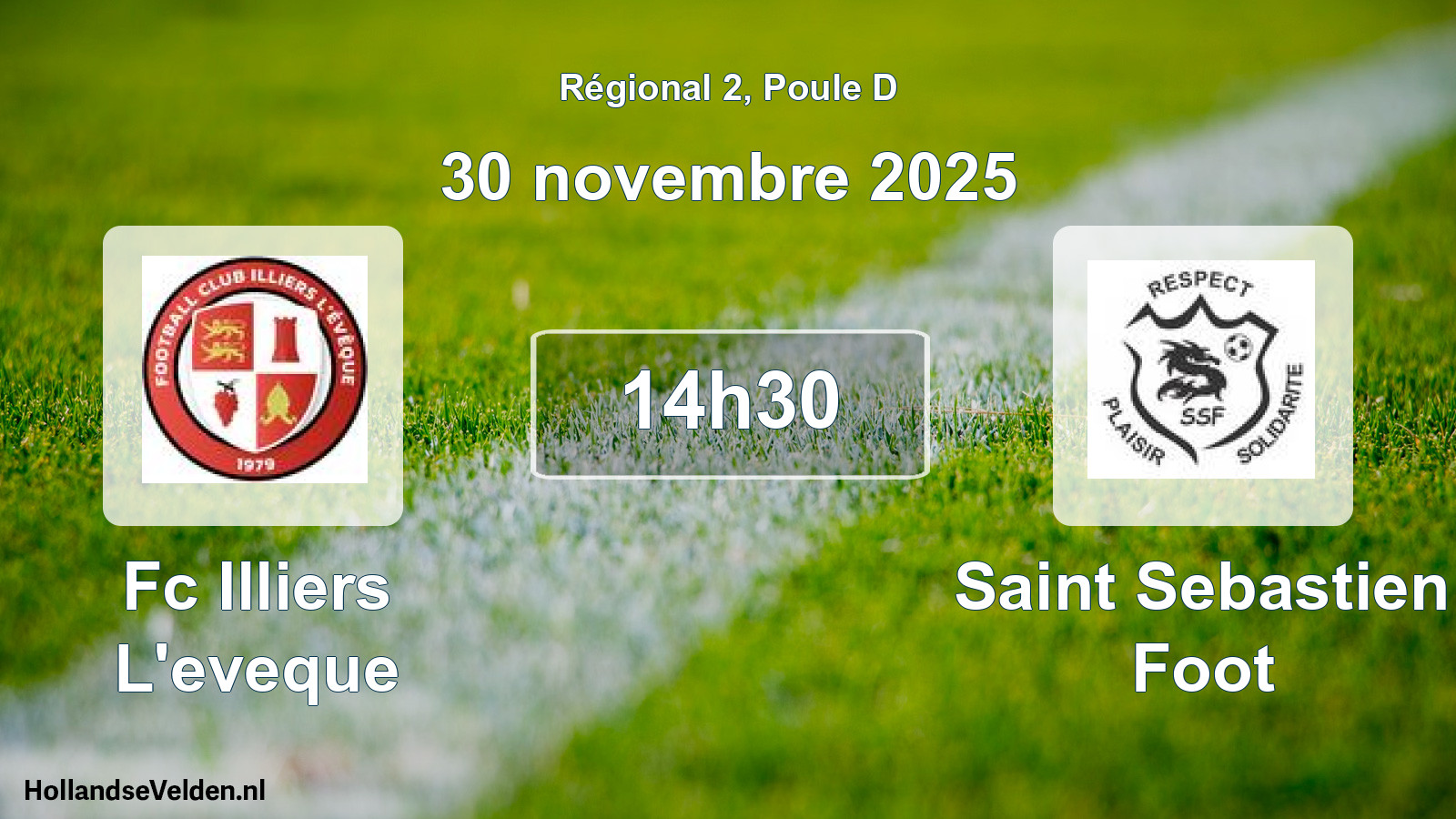 Geplande wedstrijd: Fc Illiers L'eveque - Saint Sebastien Foot (30 novembre 2025)