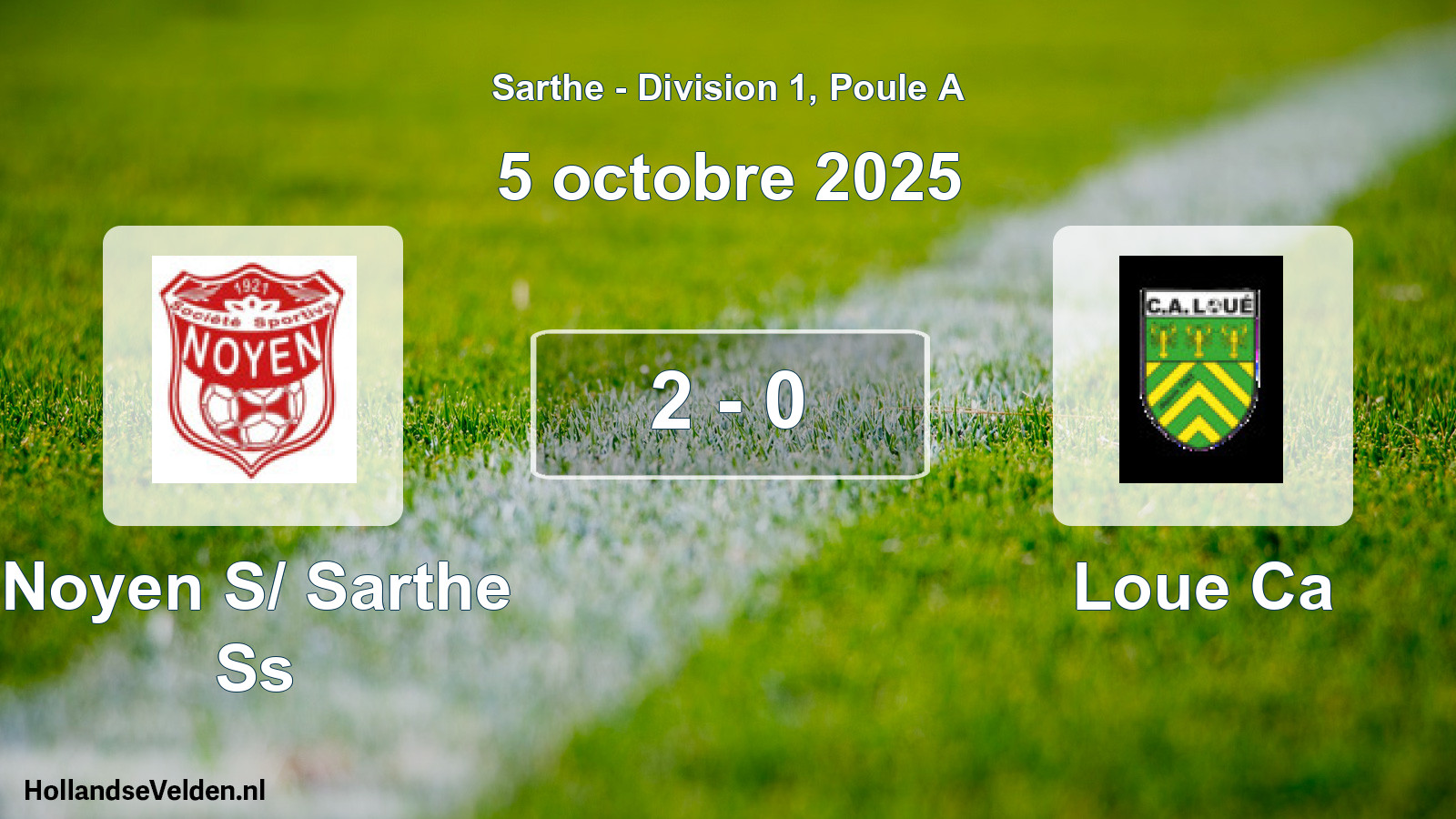 Gespeelde wedstrijd: Noyen S/ Sarthe Ss - Loue Ca 2 - 0 (5 octobre 2025)