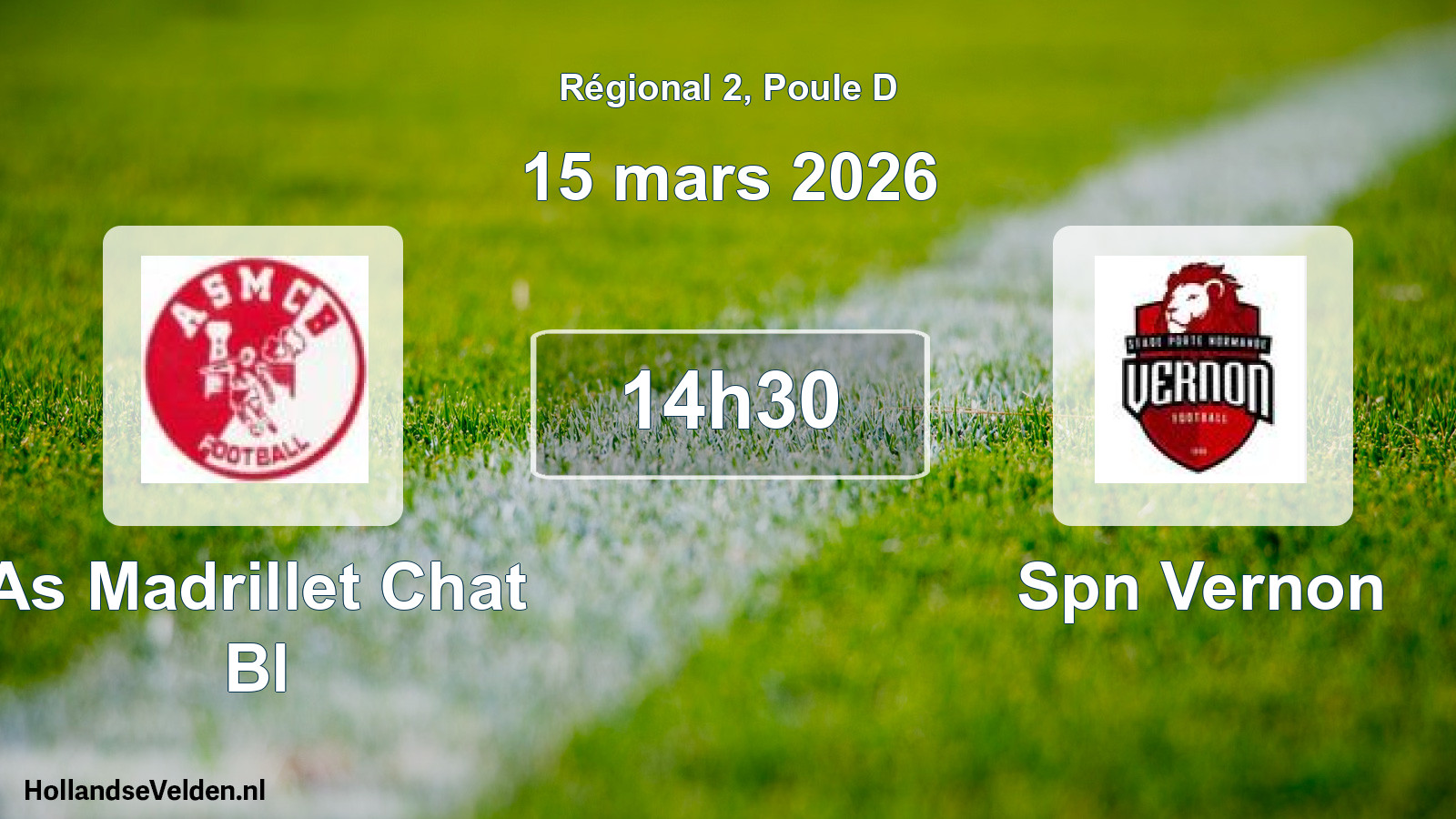 Geplande wedstrijd: As Madrillet Chat Bl - Spn Vernon (15 maart 2026)
