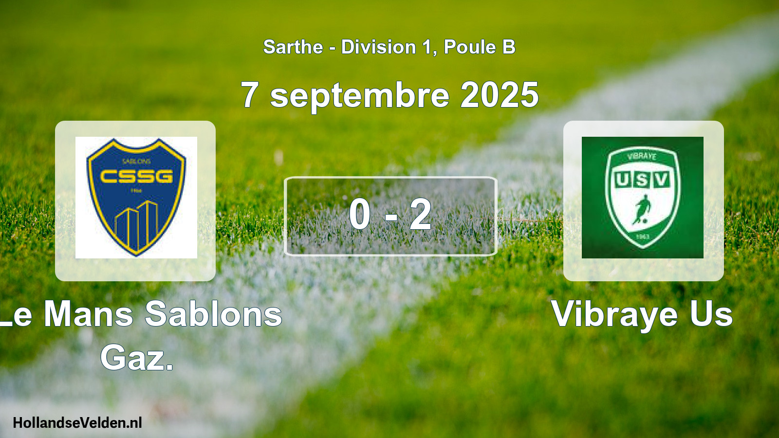 Gespeelde wedstrijd: Le Mans Sablons Gaz. - Vibraye Us 0 - 2 (7 septembre 2025)