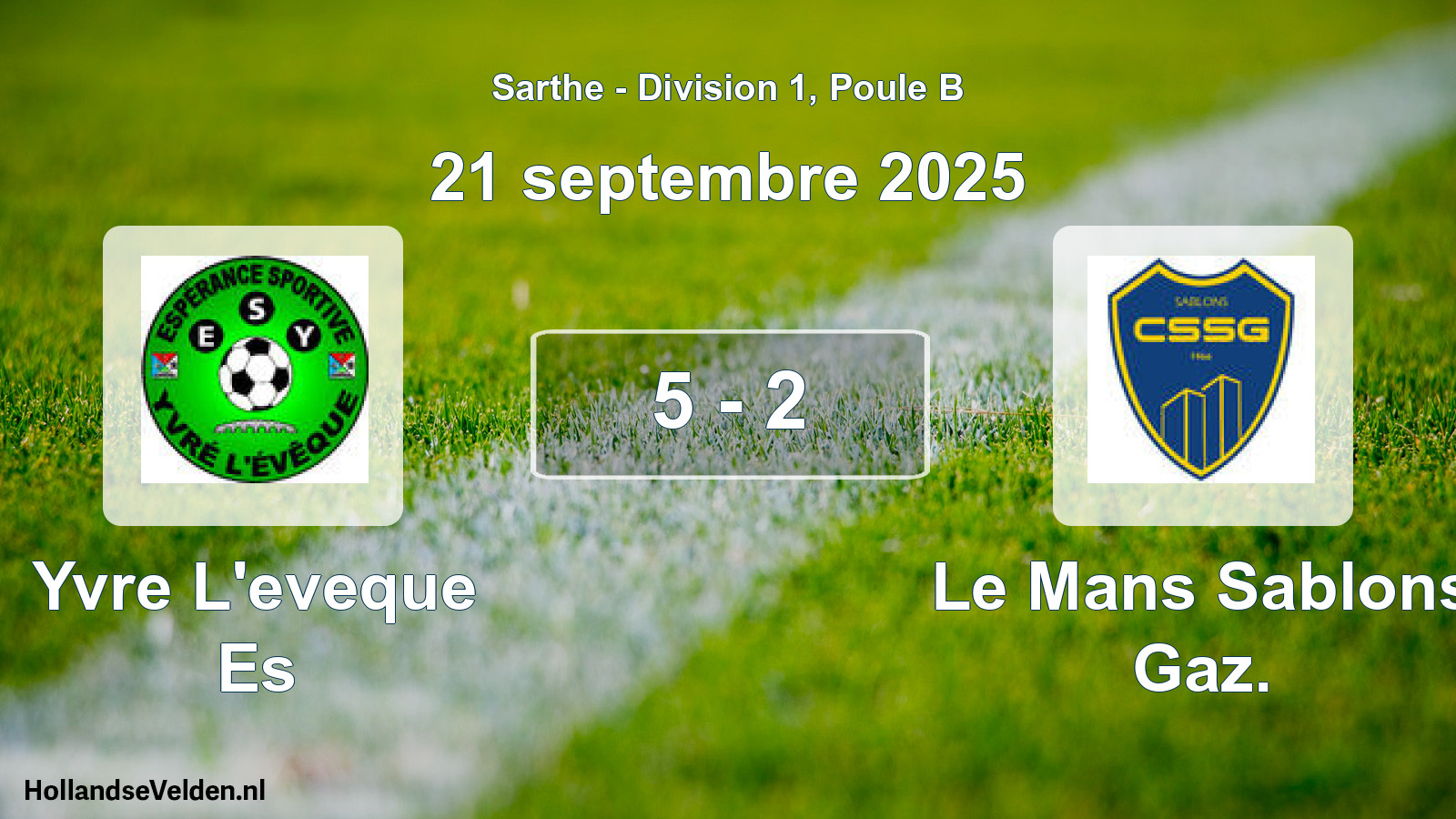 Gespeelde wedstrijd: Yvre L'eveque Es - Le Mans Sablons Gaz. 5 - 2 (21 september 2025)