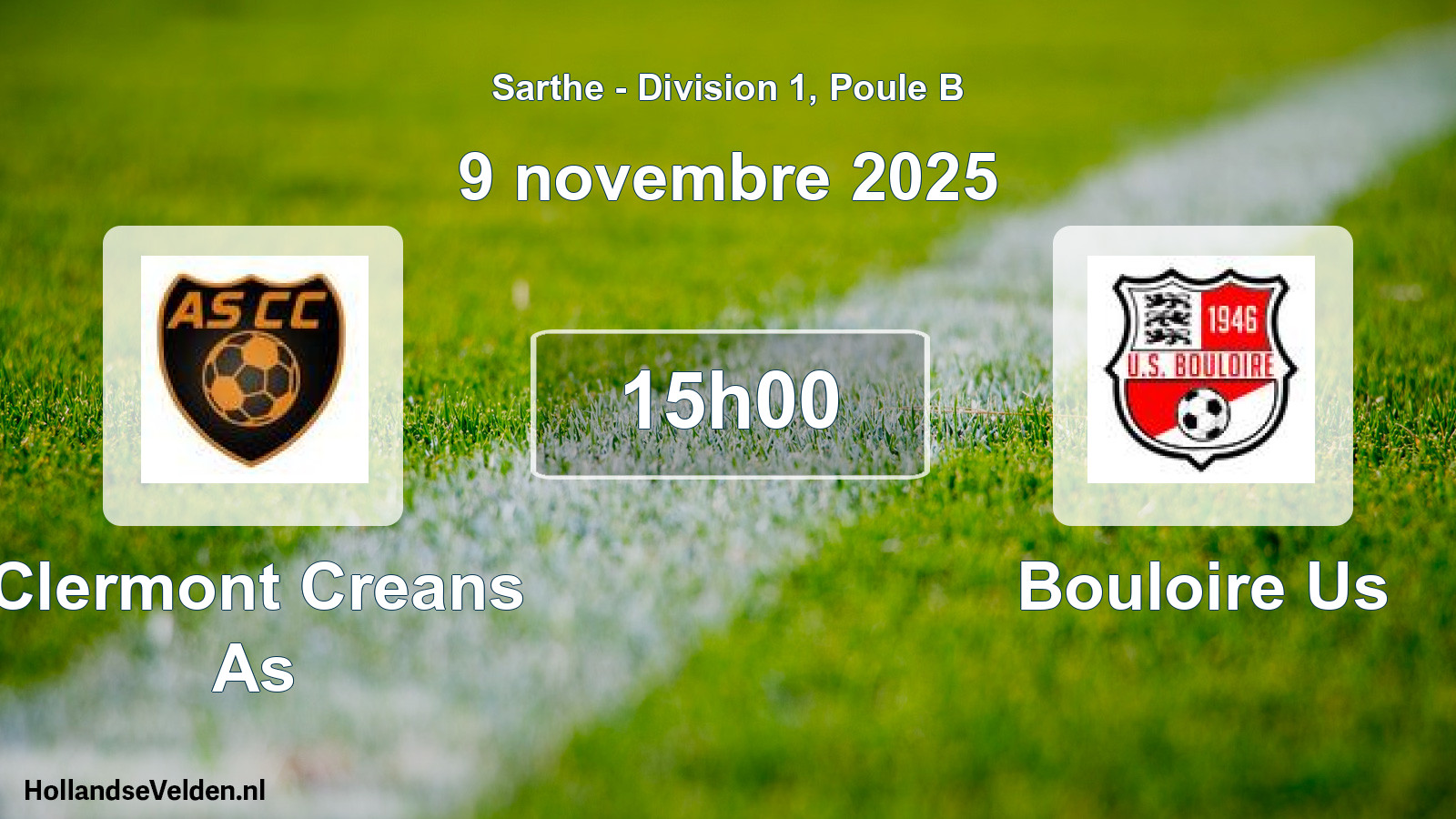 Geplande wedstrijd: Clermont Creans As - Bouloire Us (9 novembre 2025)