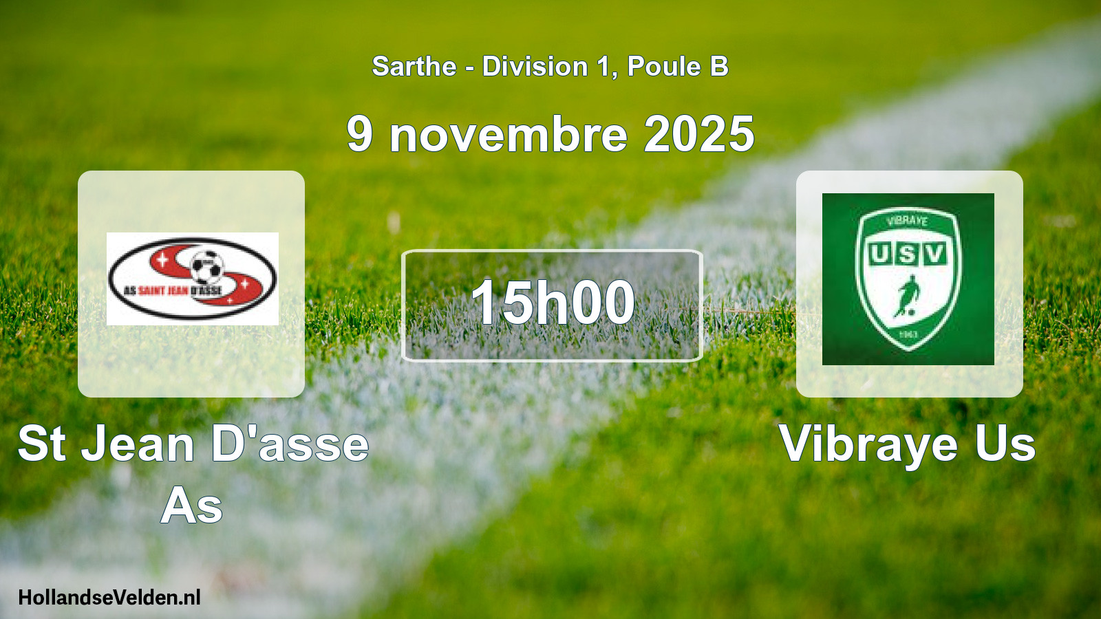 Geplande wedstrijd: St Jean D'asse As - Vibraye Us (9 novembre 2025)
