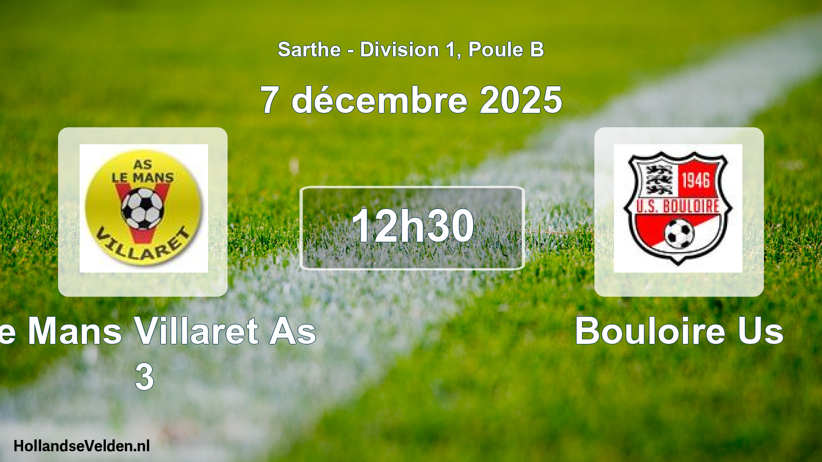 Scheduled Match: Le Mans Villaret As 3 - Bouloire Us (7 December 2025)