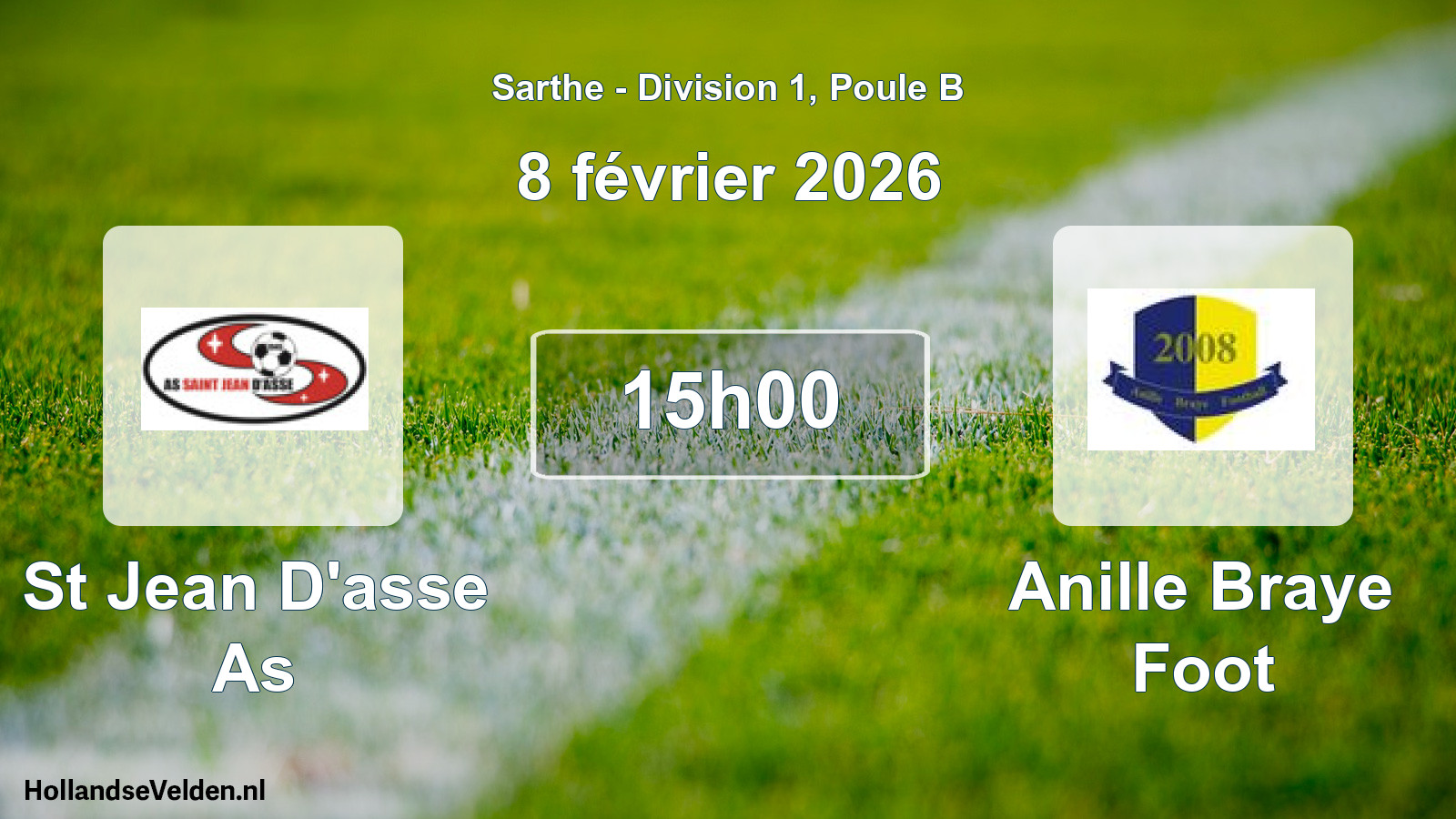 Geplande wedstrijd: St Jean D'asse As - Anille Braye Foot (8 februari 2026)