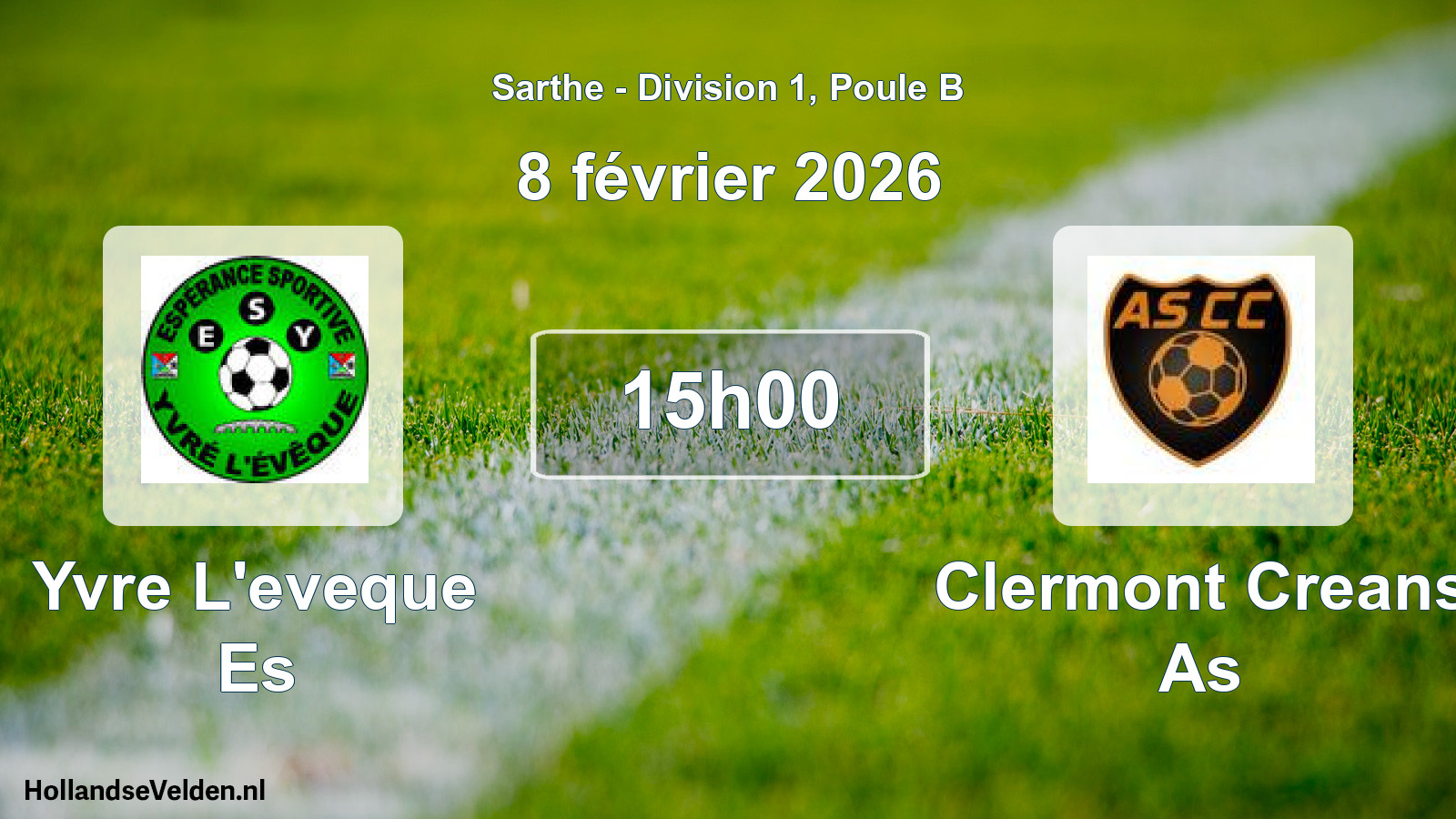 Geplande wedstrijd: Yvre L'eveque Es - Clermont Creans As (8 februari 2026)