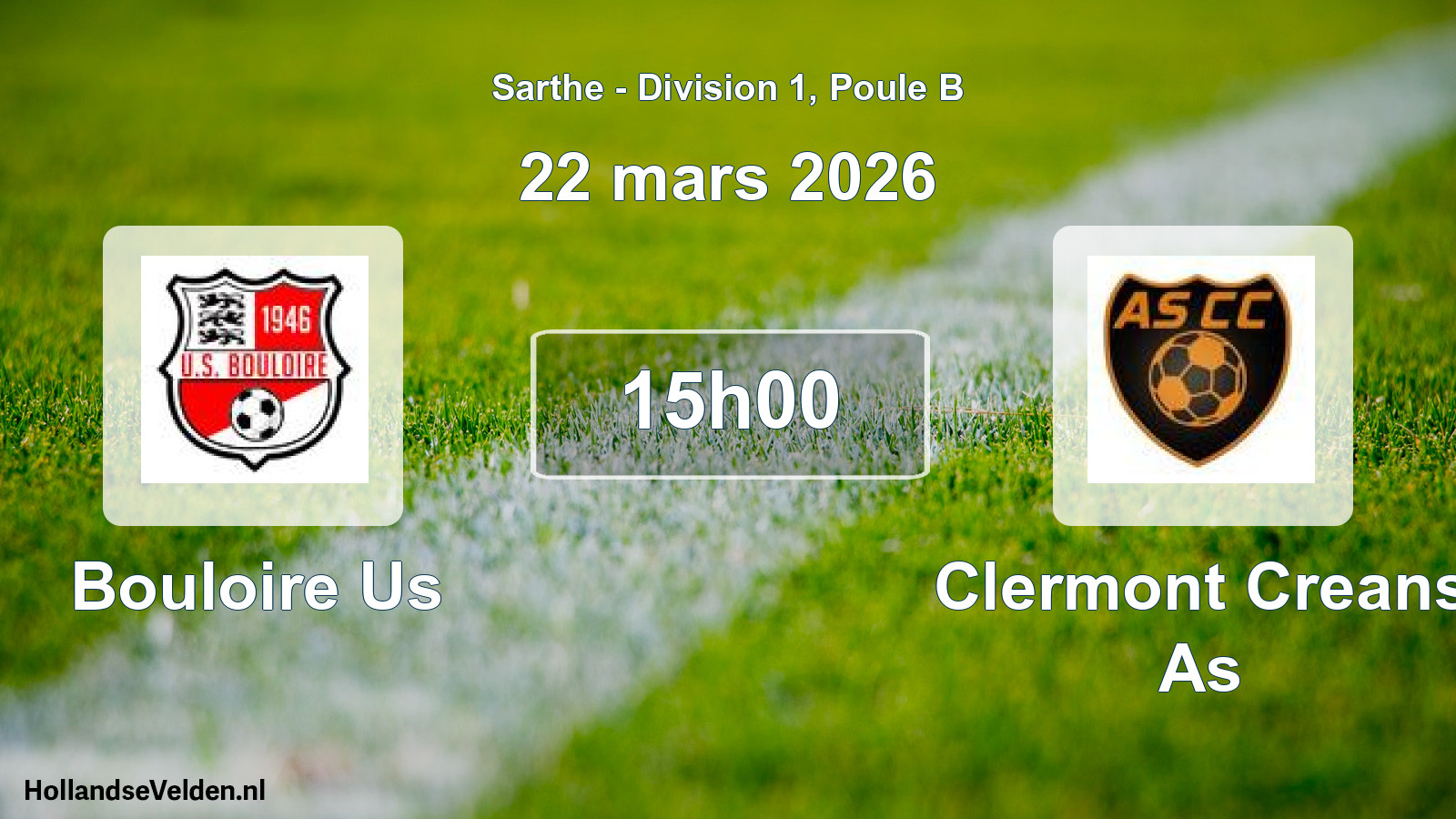 Geplande wedstrijd: Bouloire Us - Clermont Creans As (22 mars 2026)