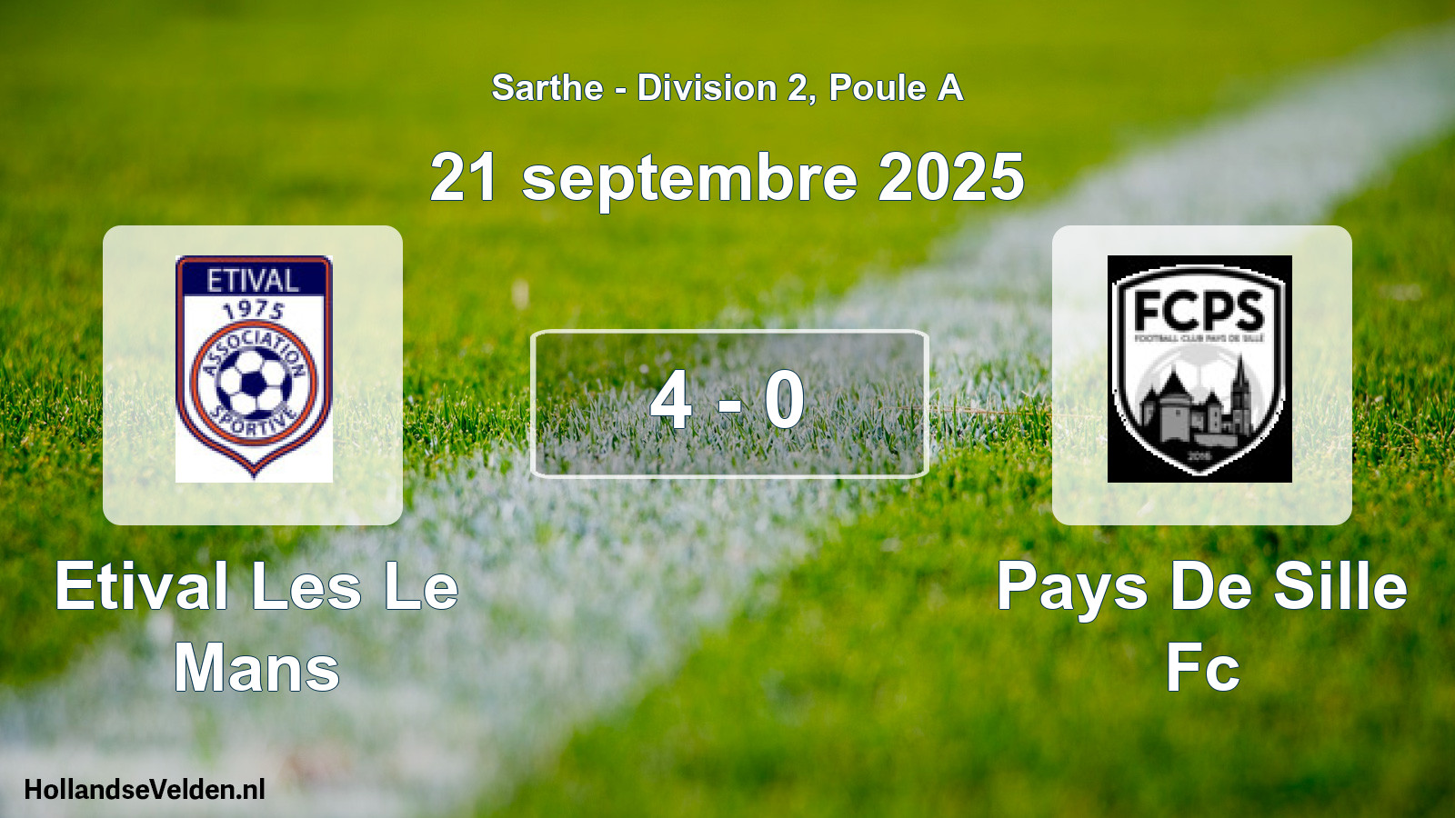 Gespeelde wedstrijd: Etival Les Le Mans - Pays De Sille Fc 4 - 0 (21 septembre 2025)