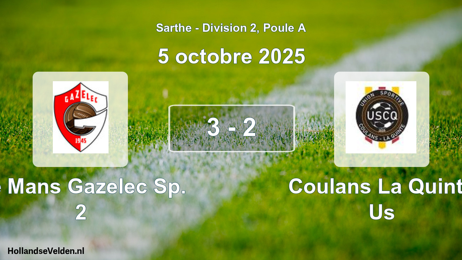 Gespeelde wedstrijd: Le Mans Gazelec Sp. 2 - Coulans La Quinte Us 3 - 2 (5 octobre 2025)