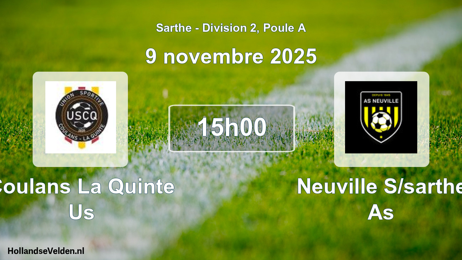 Geplande wedstrijd: Coulans La Quinte Us - Neuville S/sarthe As (9 novembre 2025)