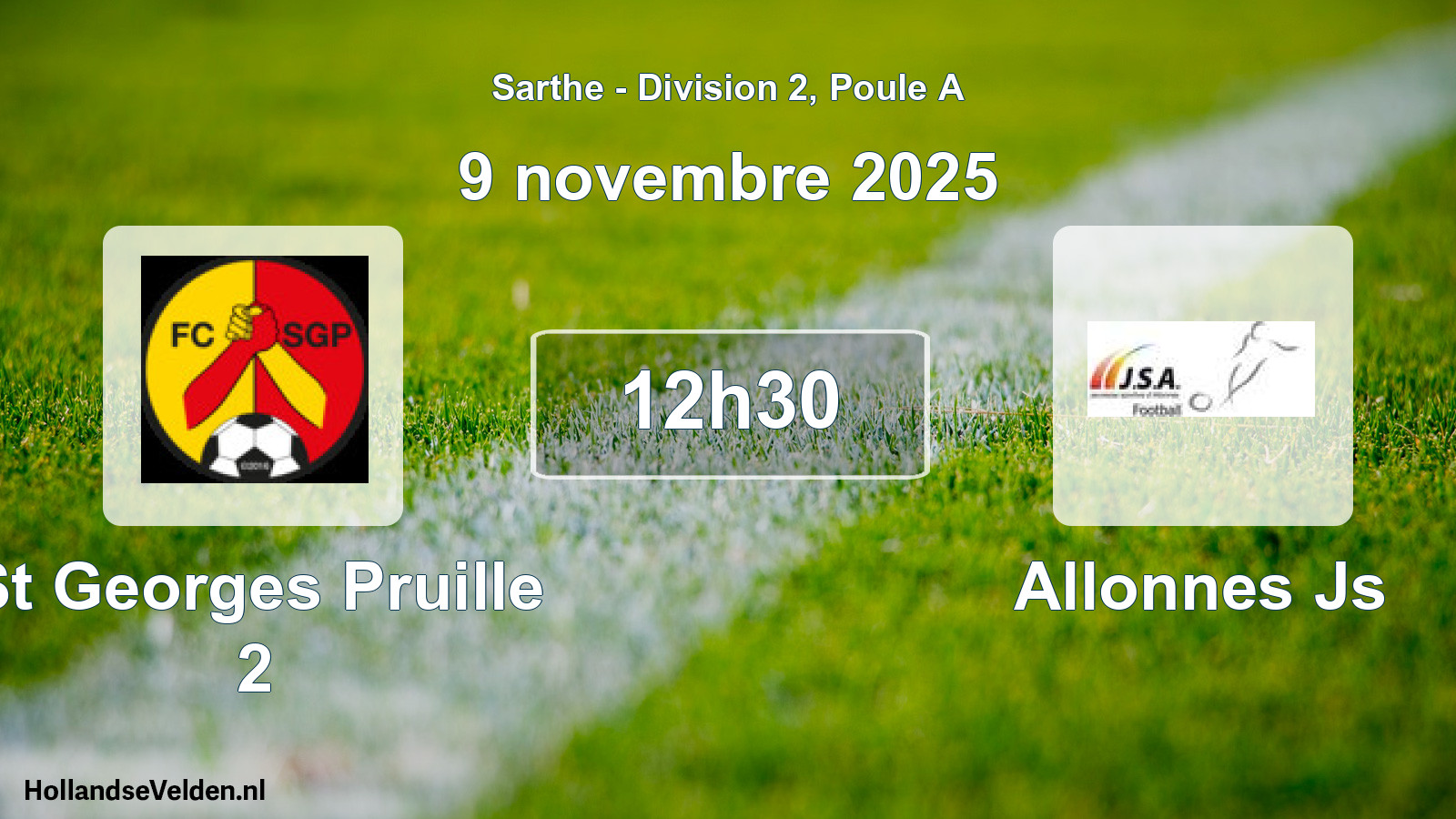 Scheduled Match: St Georges Pruille 2 - Allonnes Js (9 November 2025)