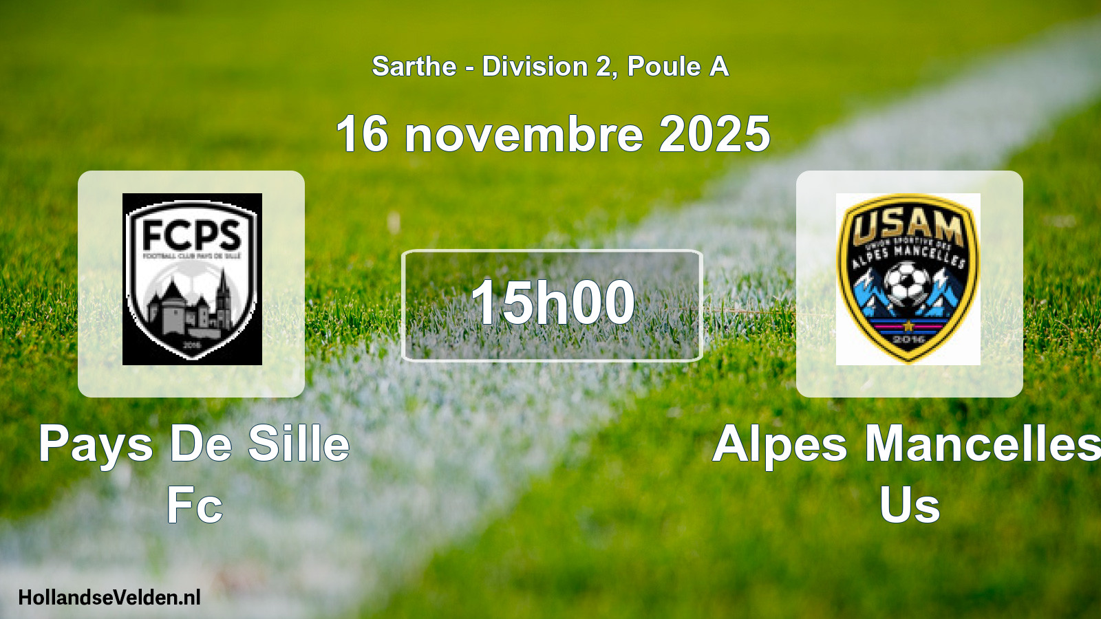 Geplande wedstrijd: Pays De Sille Fc - Alpes Mancelles Us (16 novembre 2025)