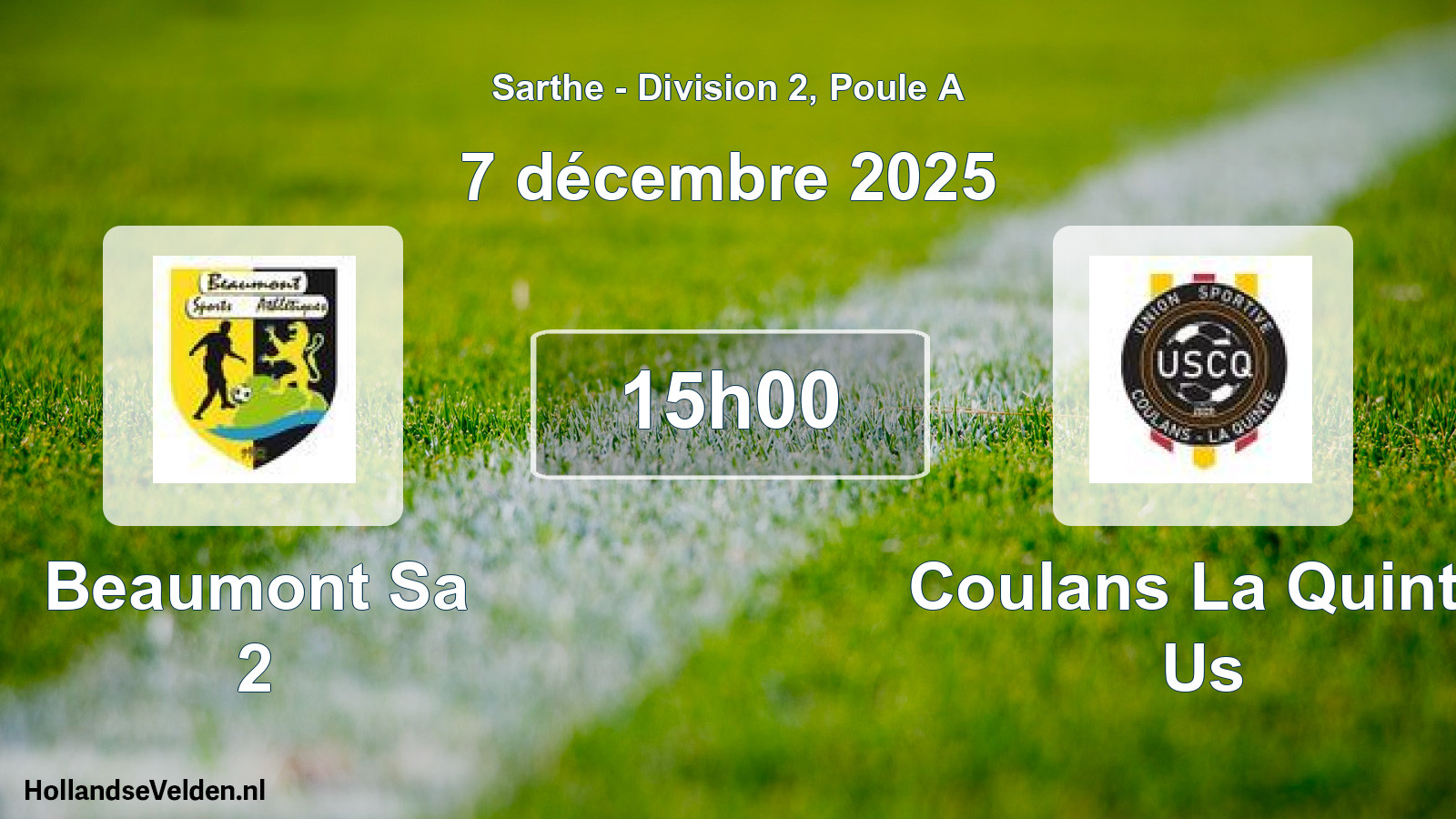Geplande wedstrijd: Beaumont Sa 2 - Coulans La Quinte Us (7 décembre 2025)