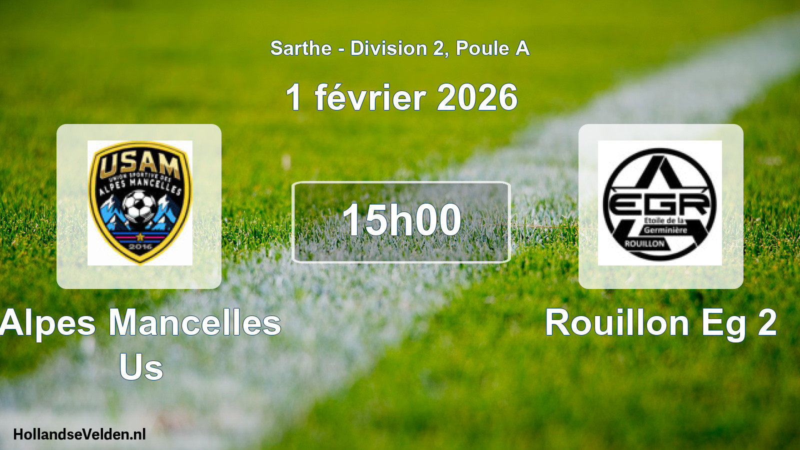 Scheduled Match: Alpes Mancelles Us - Rouillon Eg 2 (1 February 2026)