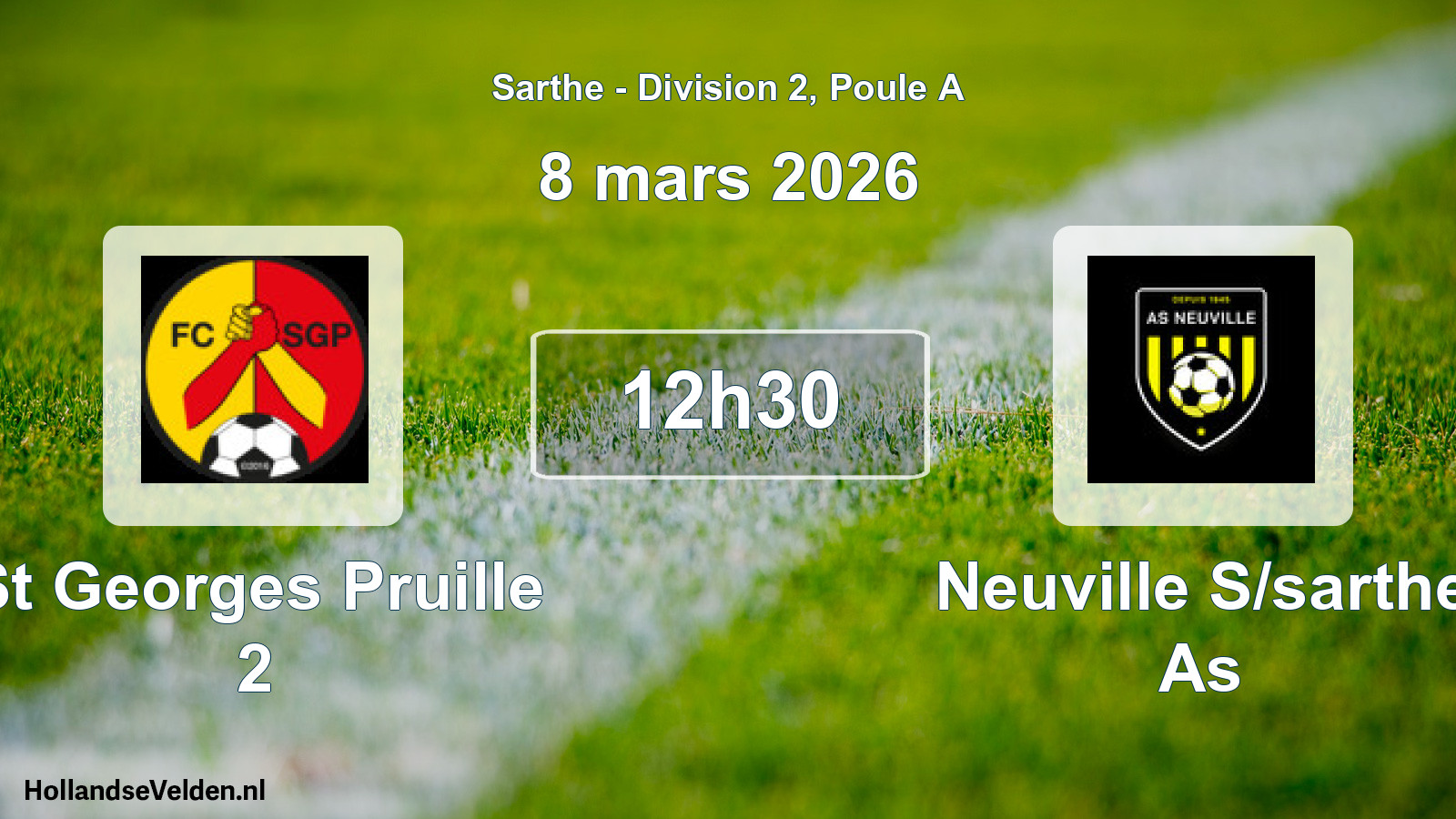 Scheduled Match: St Georges Pruille 2 - Neuville S/sarthe As (8 March 2026)