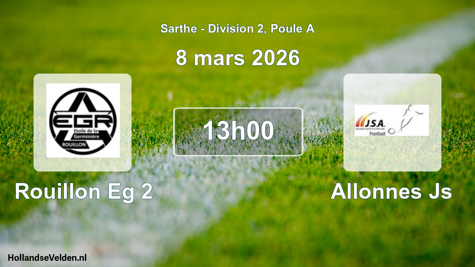 Geplande wedstrijd: Rouillon Eg 2 - Allonnes Js (8 mars 2026)