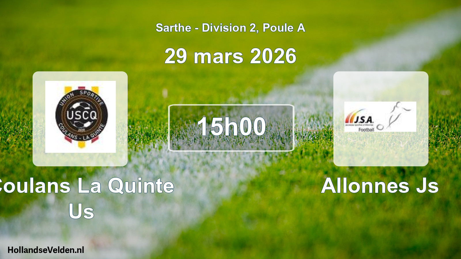 Geplande wedstrijd: Coulans La Quinte Us - Allonnes Js (29 mars 2026)