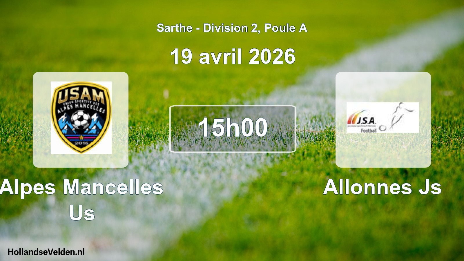Scheduled Match: Alpes Mancelles Us - Allonnes Js (19 April 2026)