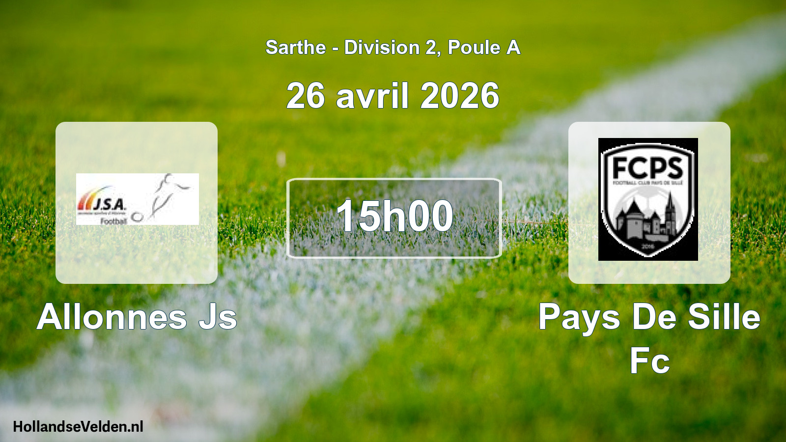 Geplande wedstrijd: Allonnes Js - Pays De Sille Fc (26 avril 2026)