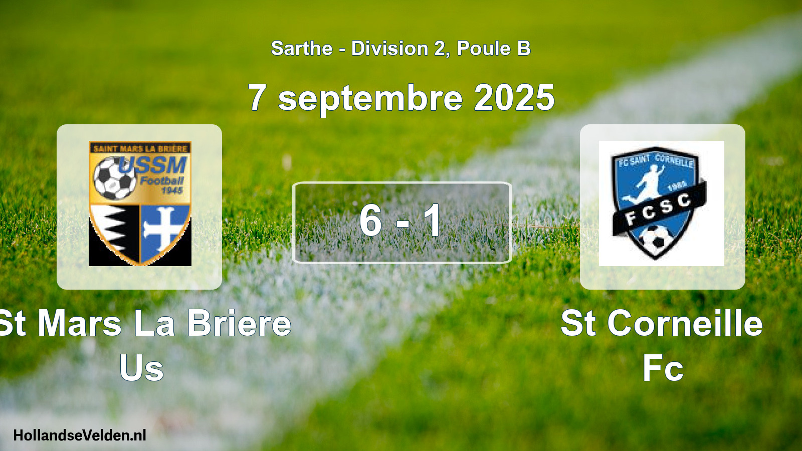 Gespeelde wedstrijd: St Mars La Briere Us - St Corneille Fc 6 - 1 (7 septembre 2025)