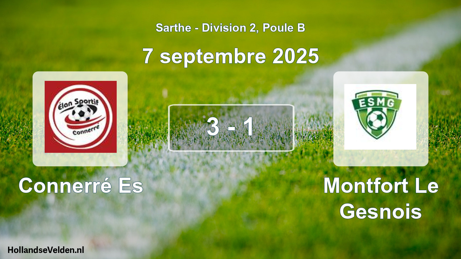 Gespeelde wedstrijd: Connerré Es - Montfort Le Gesnois 3 - 1 (7 september 2025)
