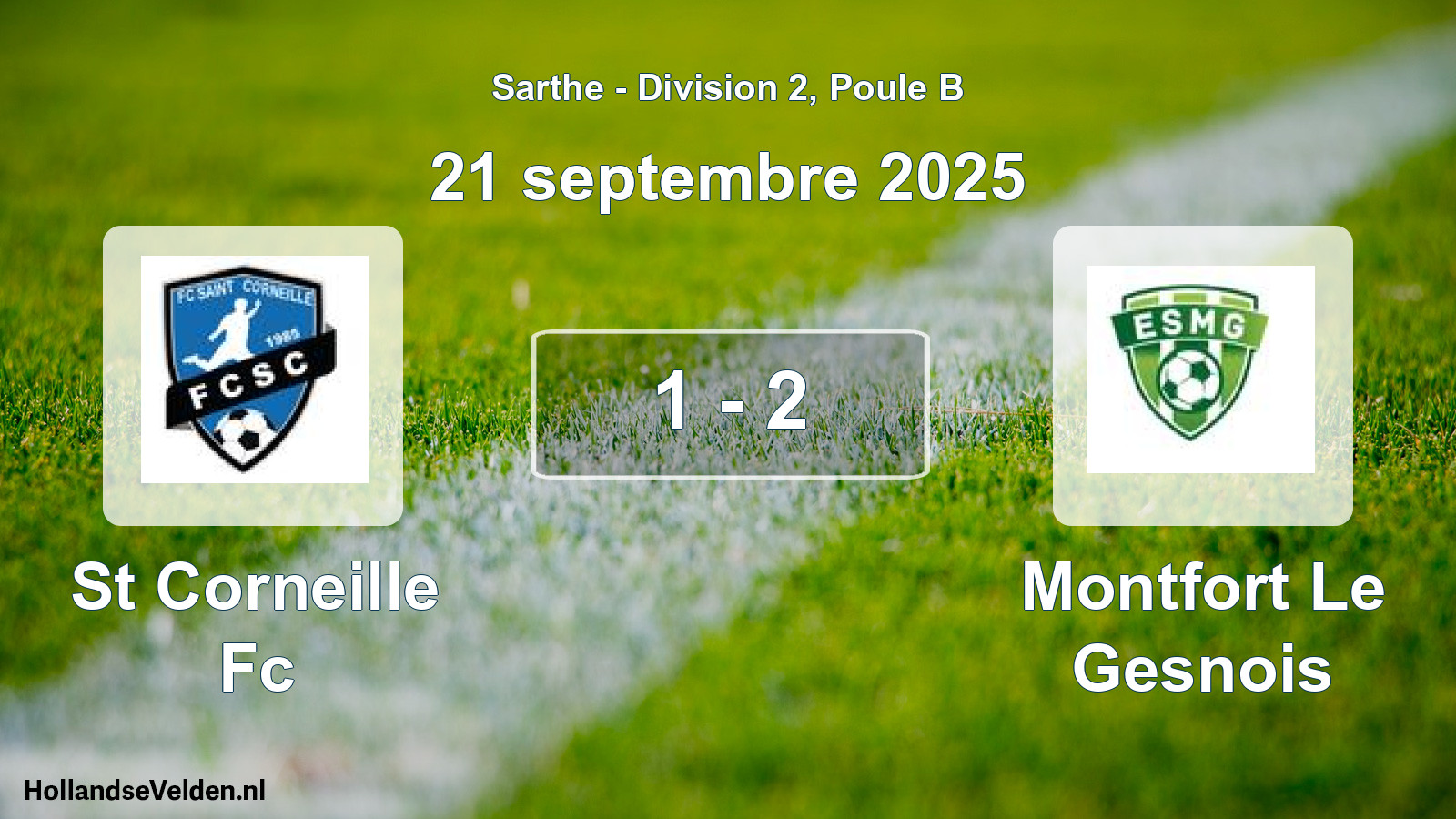 Gespeelde wedstrijd: St Corneille Fc - Montfort Le Gesnois 1 - 2 (21 septembre 2025)