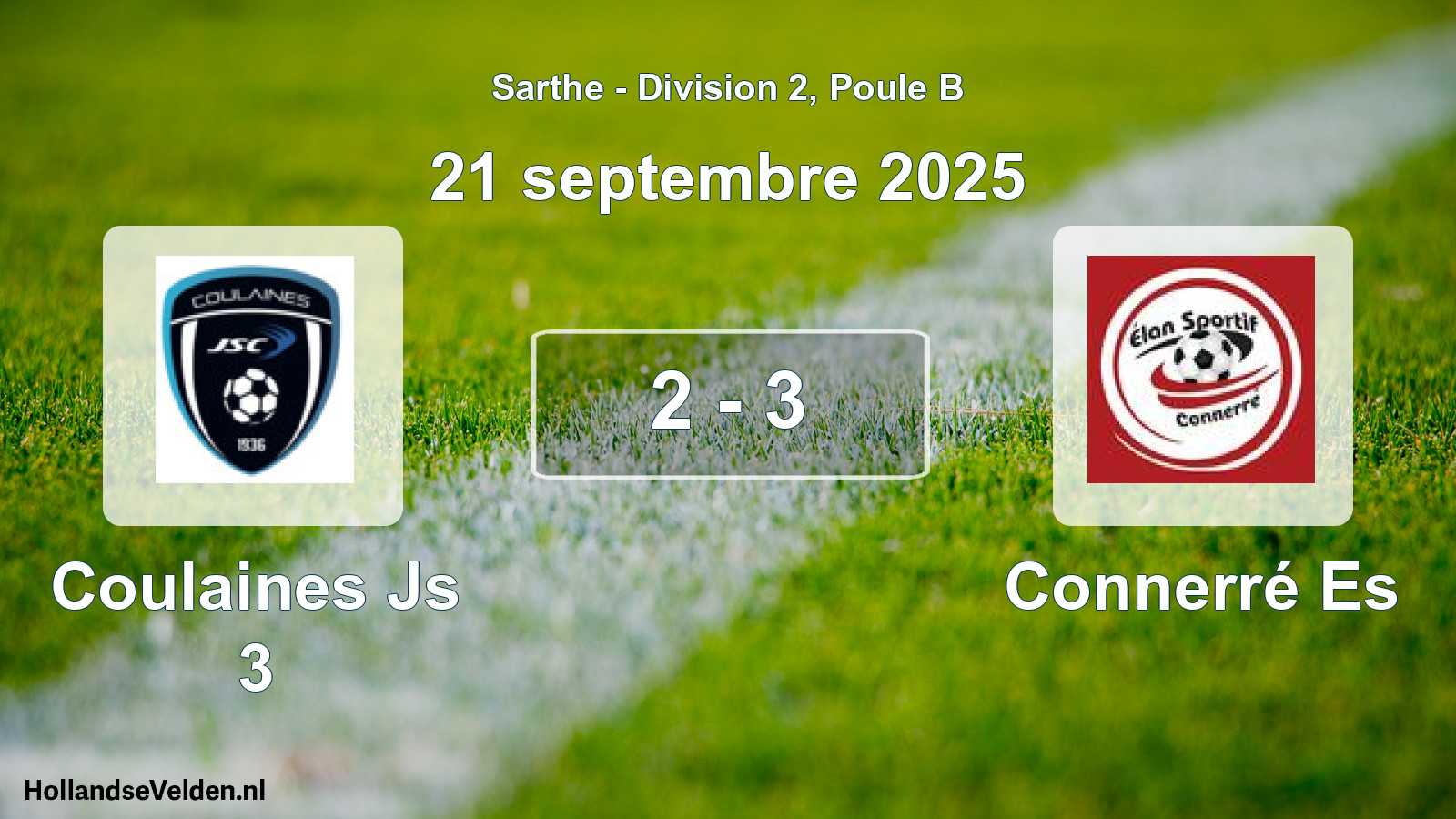 Gespeelde wedstrijd: Coulaines Js 3 - Connerré Es 2 - 3 (21 septembre 2025)