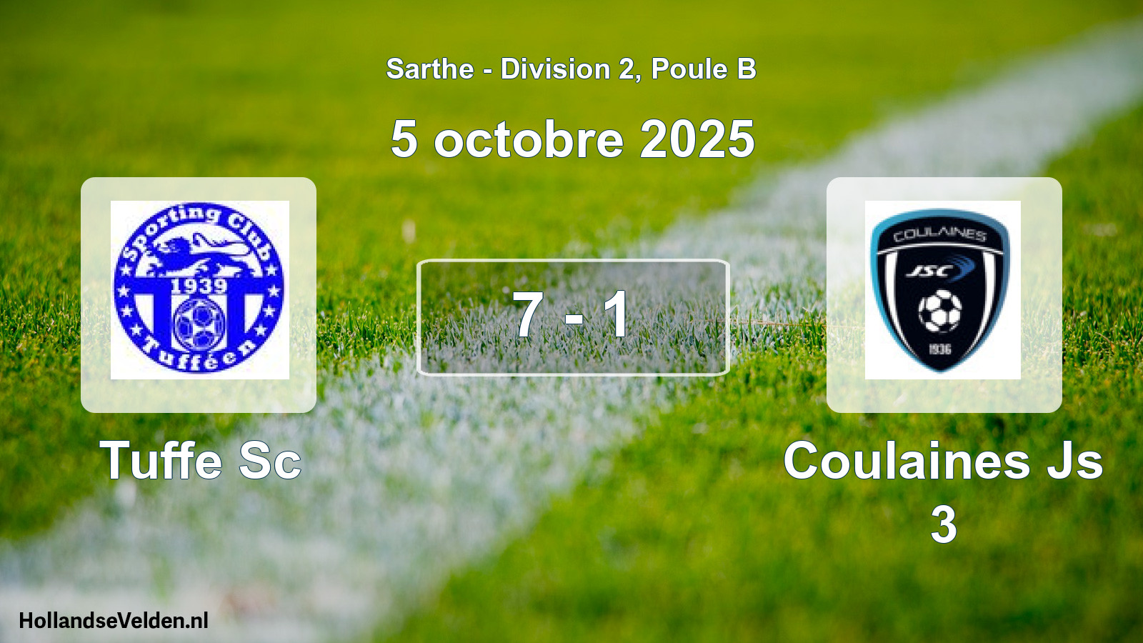 Gespeelde wedstrijd: Tuffe Sc - Coulaines Js 3 7 - 1 (5 octobre 2025)
