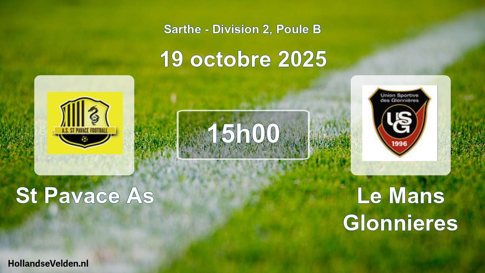 Geplande wedstrijd: St Pavace As - Le Mans Glonnieres (19 octobre 2025)