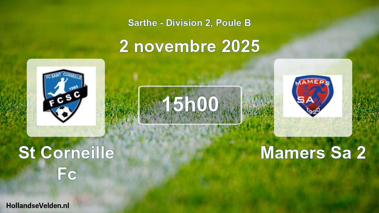Geplande wedstrijd: St Corneille Fc - Mamers Sa 2 (2 novembre 2025)