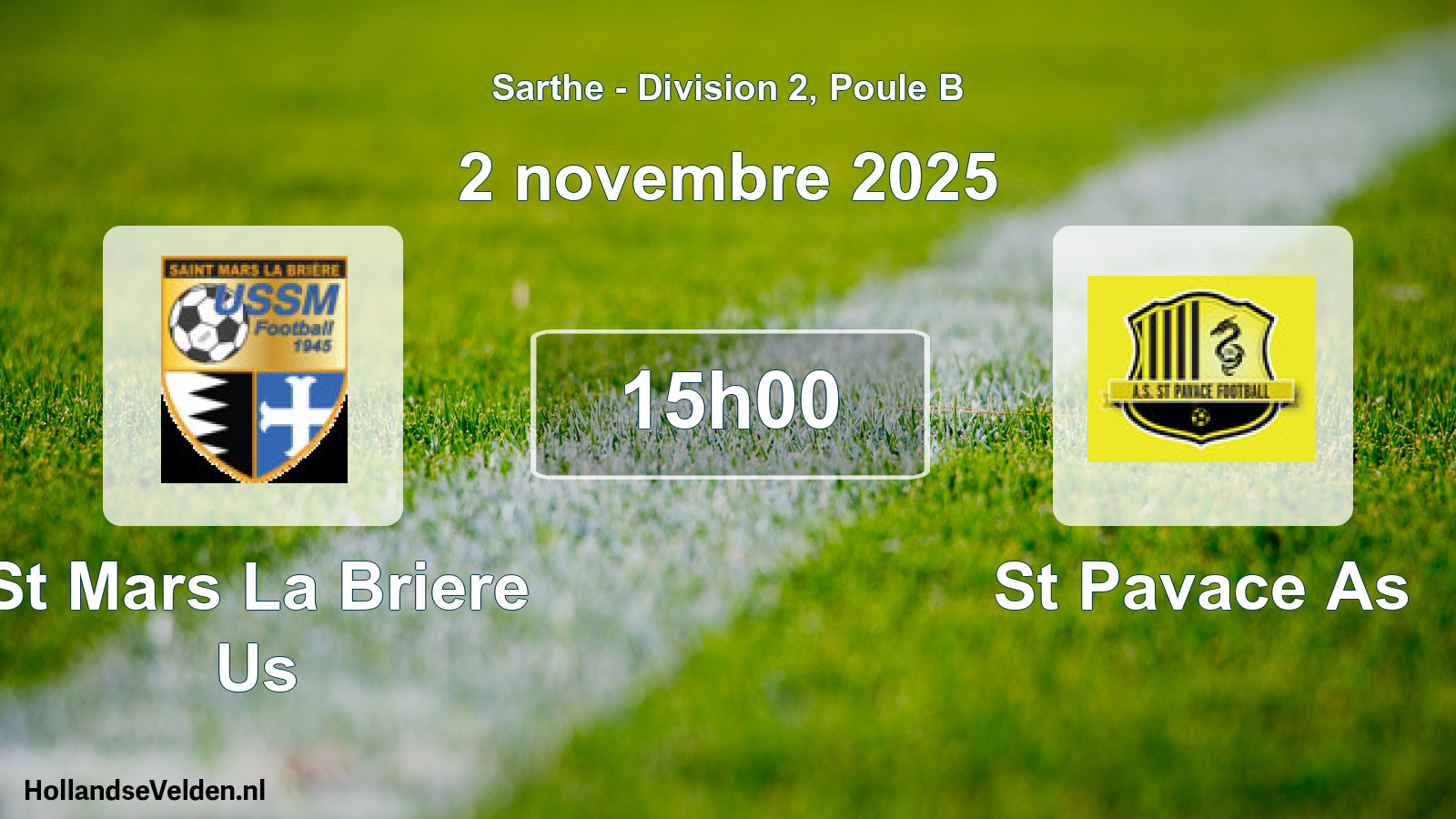 Geplande wedstrijd: St Mars La Briere Us - St Pavace As (2 novembre 2025)