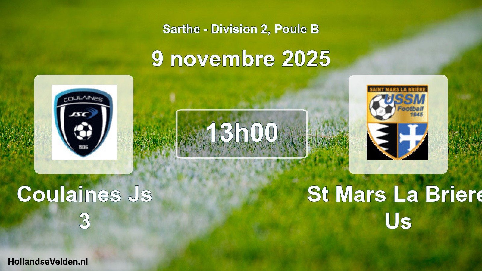 Scheduled Match: Coulaines Js 3 - St Mars La Briere Us (9 November 2025)