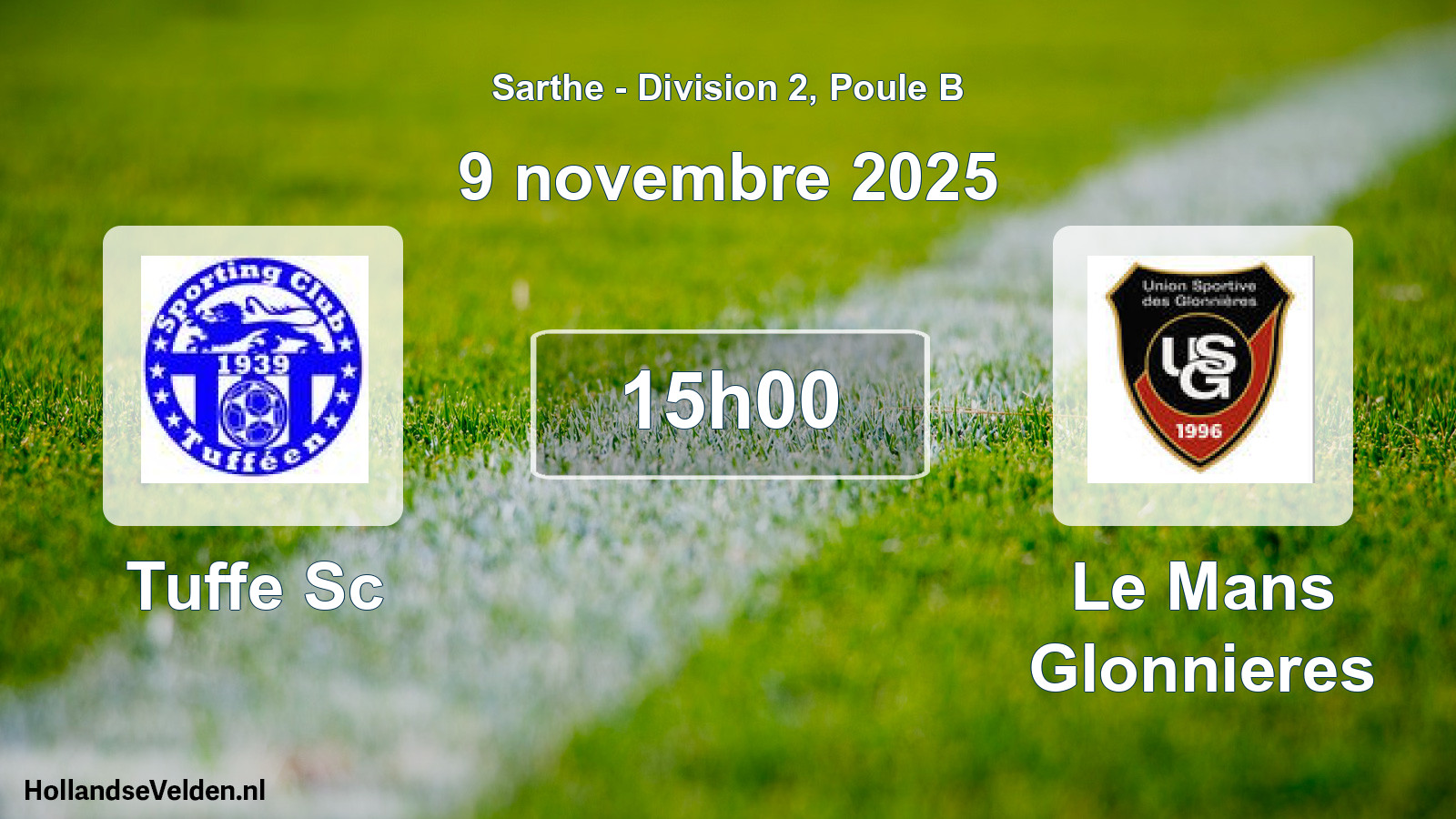 Geplande wedstrijd: Tuffe Sc - Le Mans Glonnieres (9 november 2025)