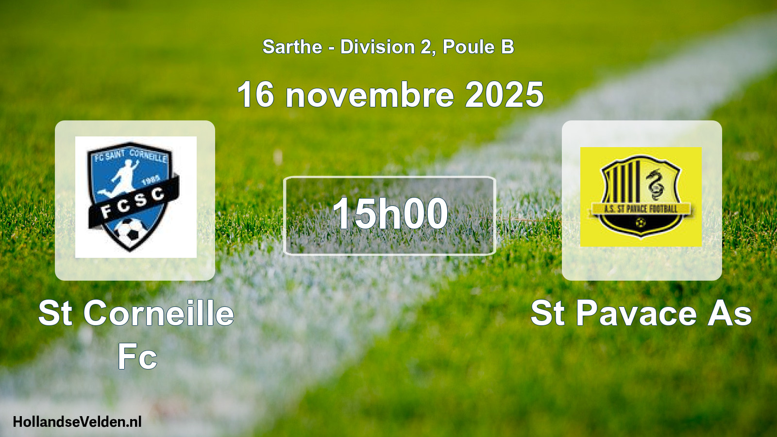 Geplande wedstrijd: St Corneille Fc - St Pavace As (16 november 2025)