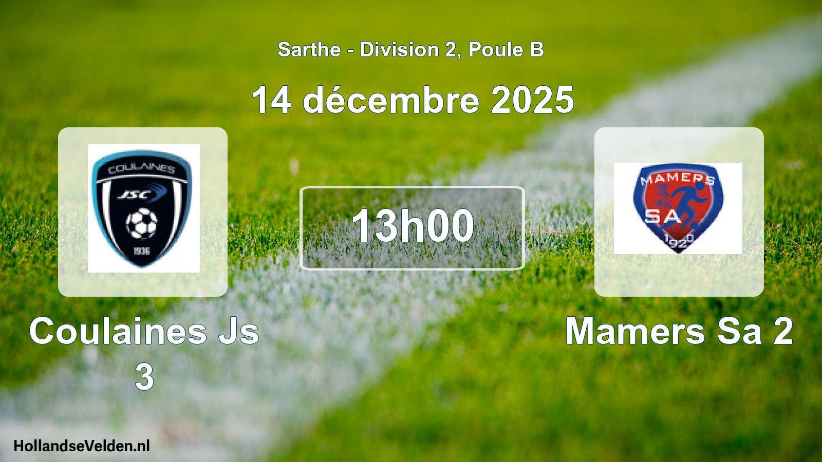 Scheduled Match: Coulaines Js 3 - Mamers Sa 2 (14 December 2025)