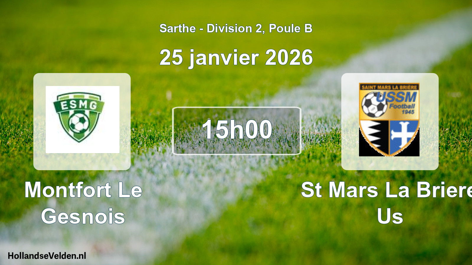 Geplande wedstrijd: Montfort Le Gesnois - St Mars La Briere Us (25 januari 2026)